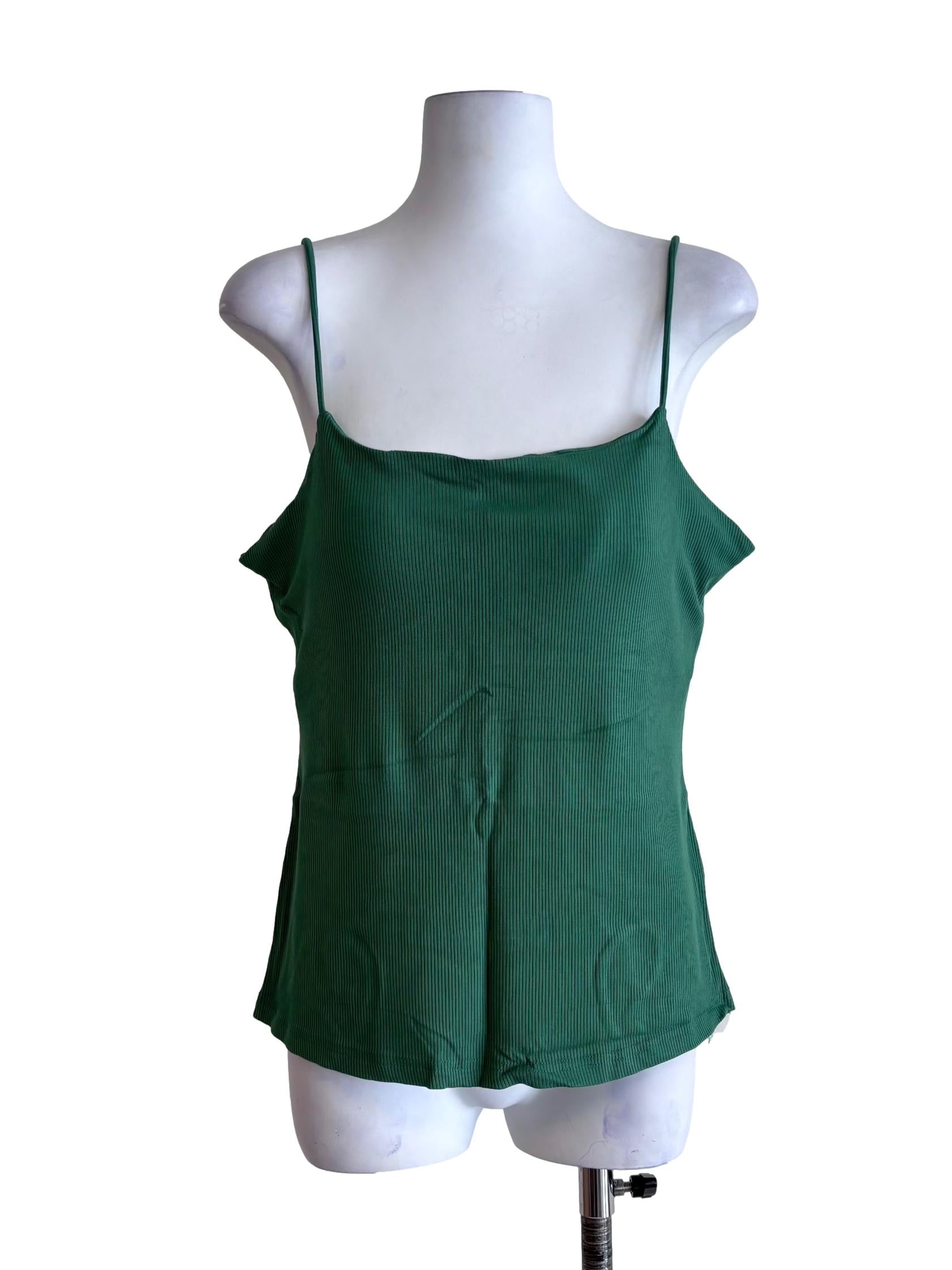 Green Madrid Ribbed Padded Top