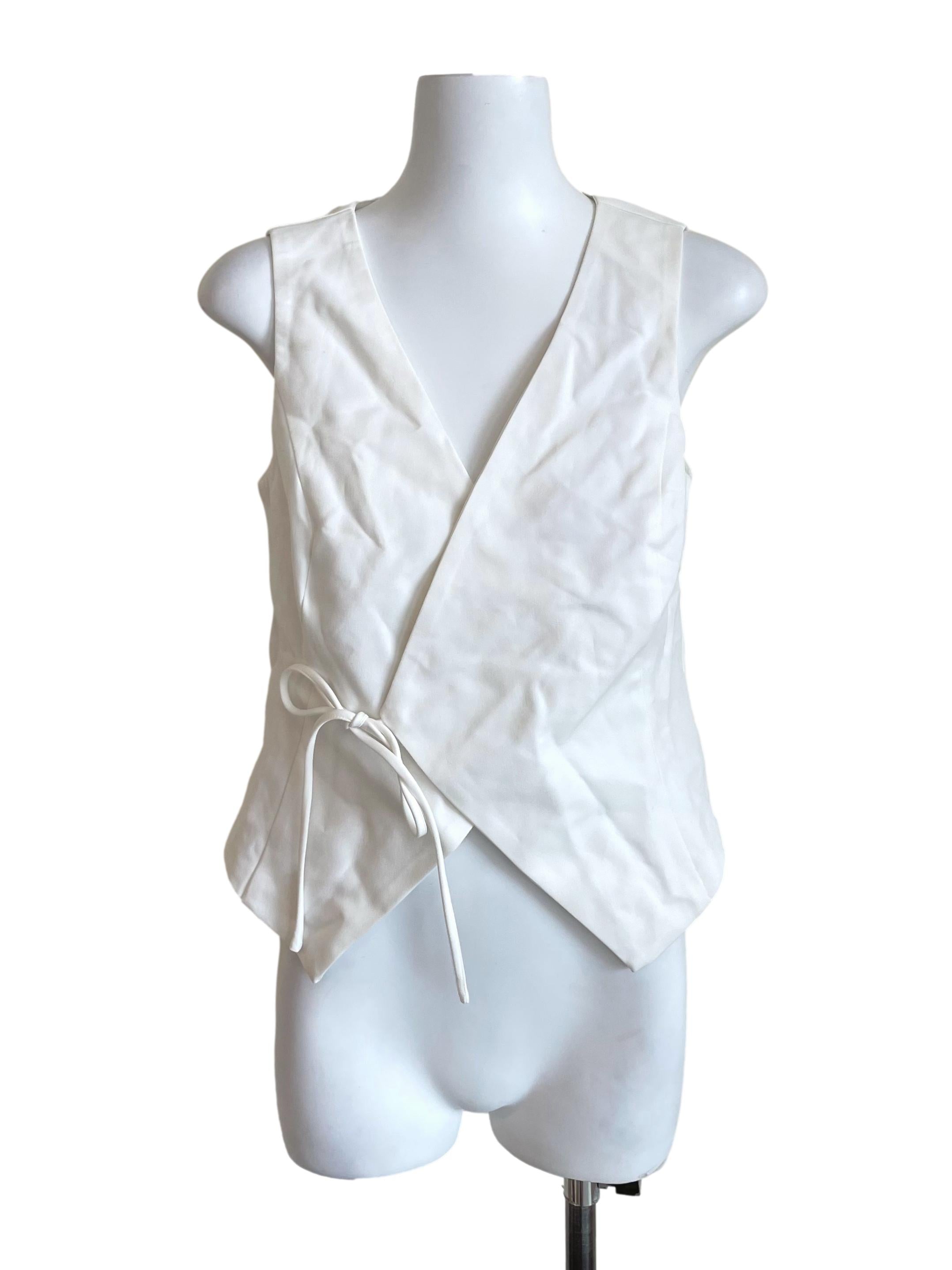 White Tie Knot Wrap Vest