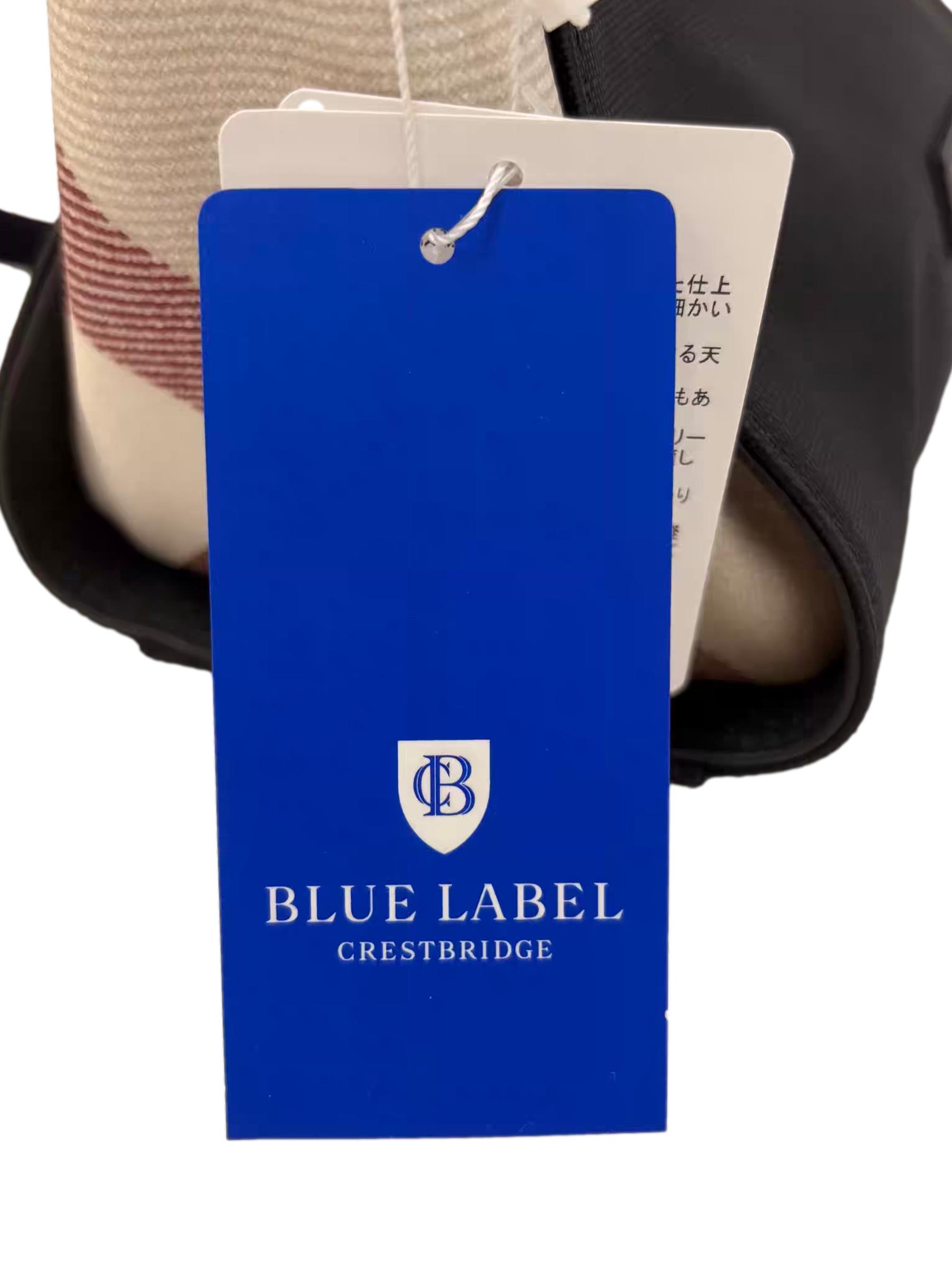 Navy Blue Leather Check Mini Shoulder Bag CSN