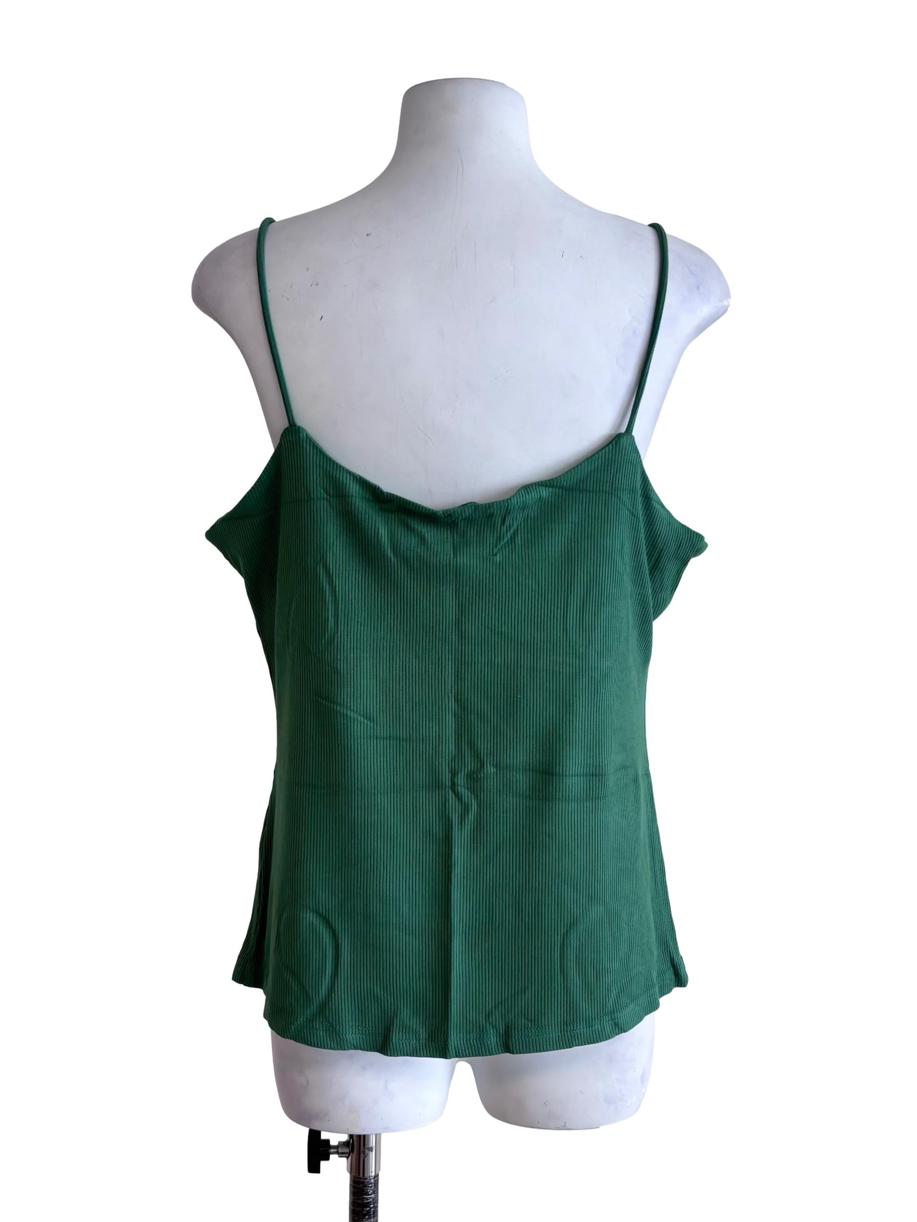 Green Madrid Ribbed Padded Top