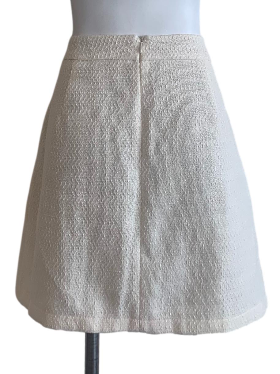 Lace White Half Box Pleated Skort