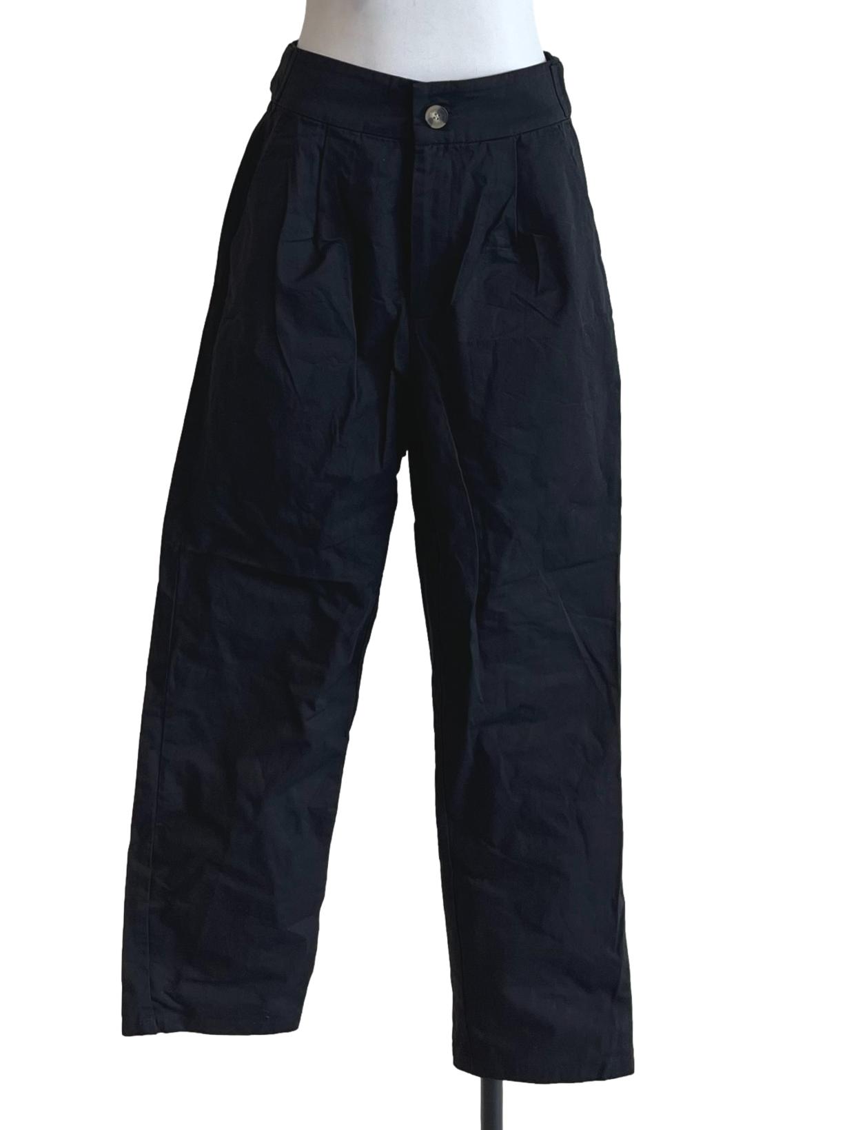 Jade Black Straight-Leg Pants