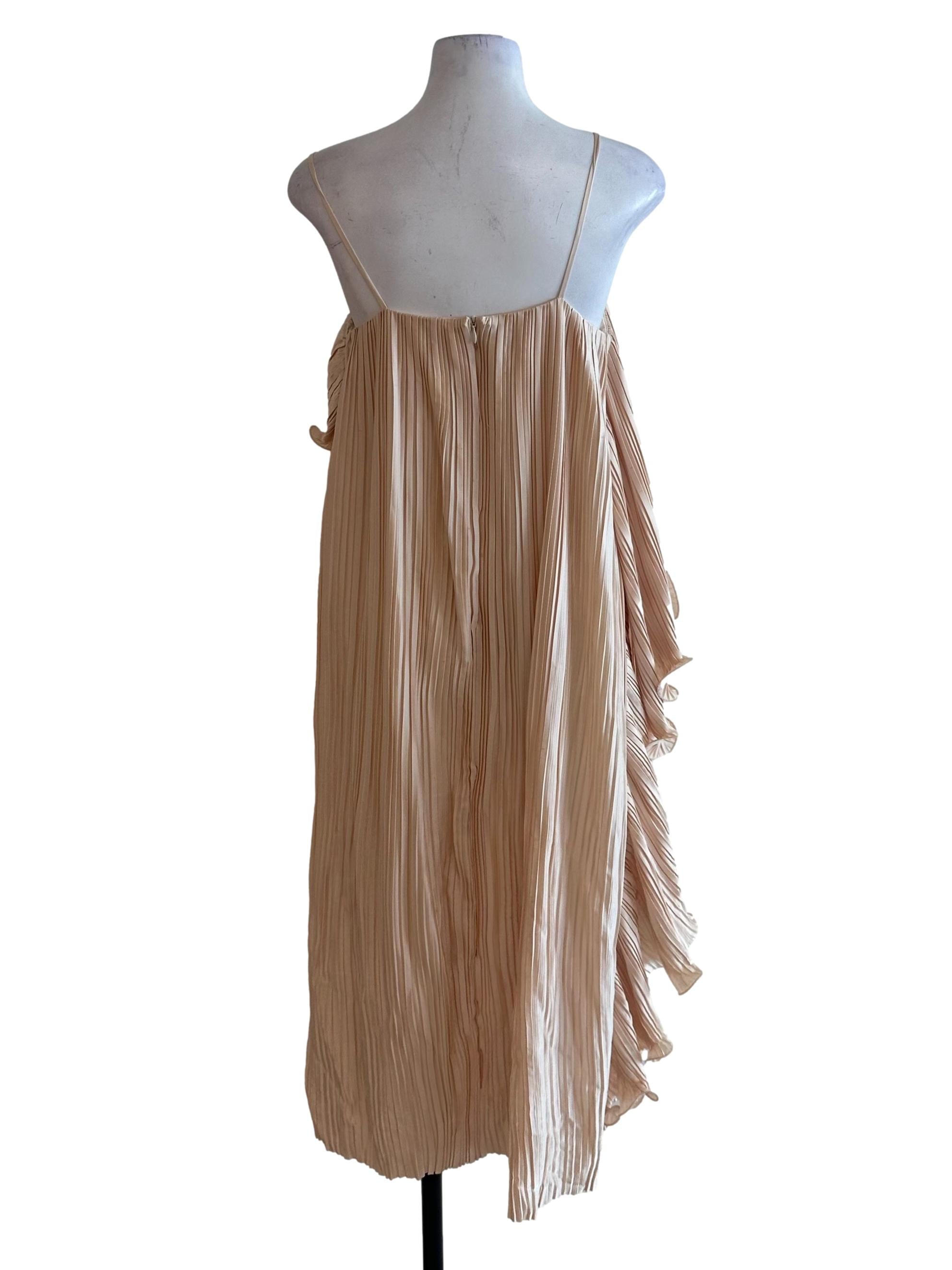 Parmesan Yellow Pleated Ruffle Dress