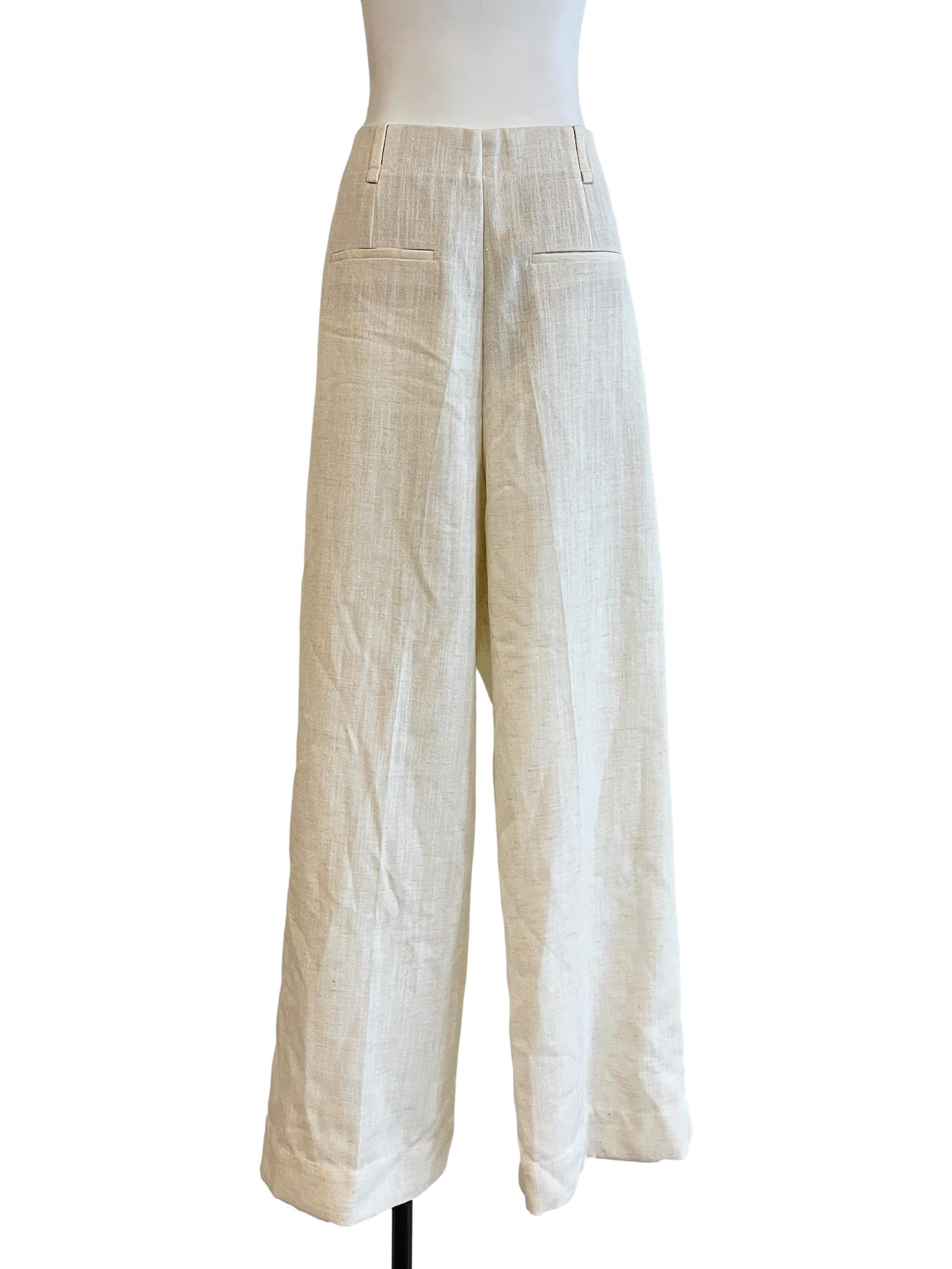 Linen White Long Pants