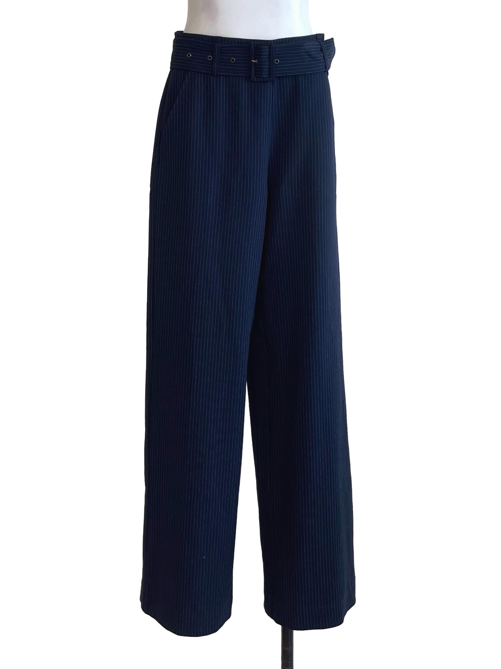 Navy Blue Stripes Long Pants