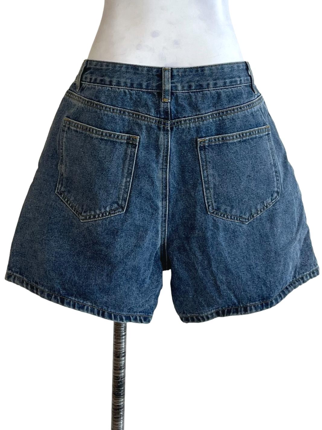 Aegan Blue Denim Relaxed Shorts