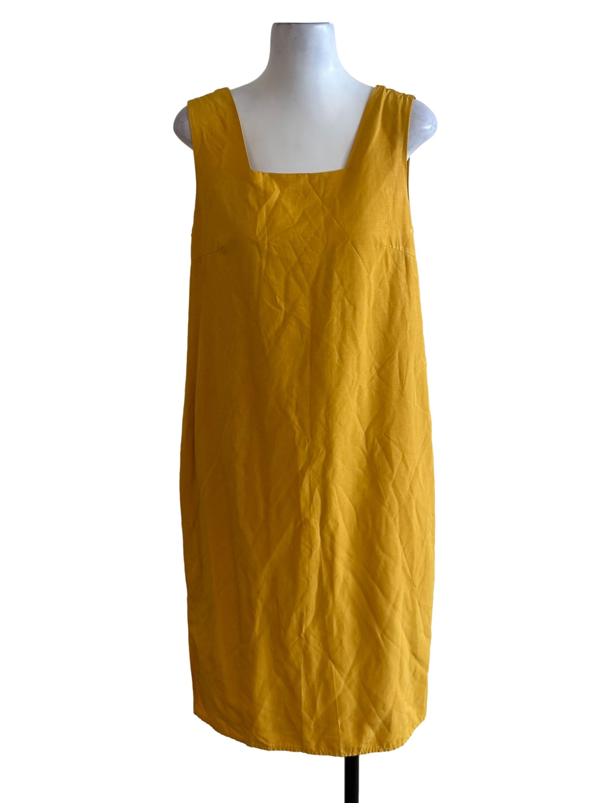 Mustard Yellow Square Neck Dress OSN