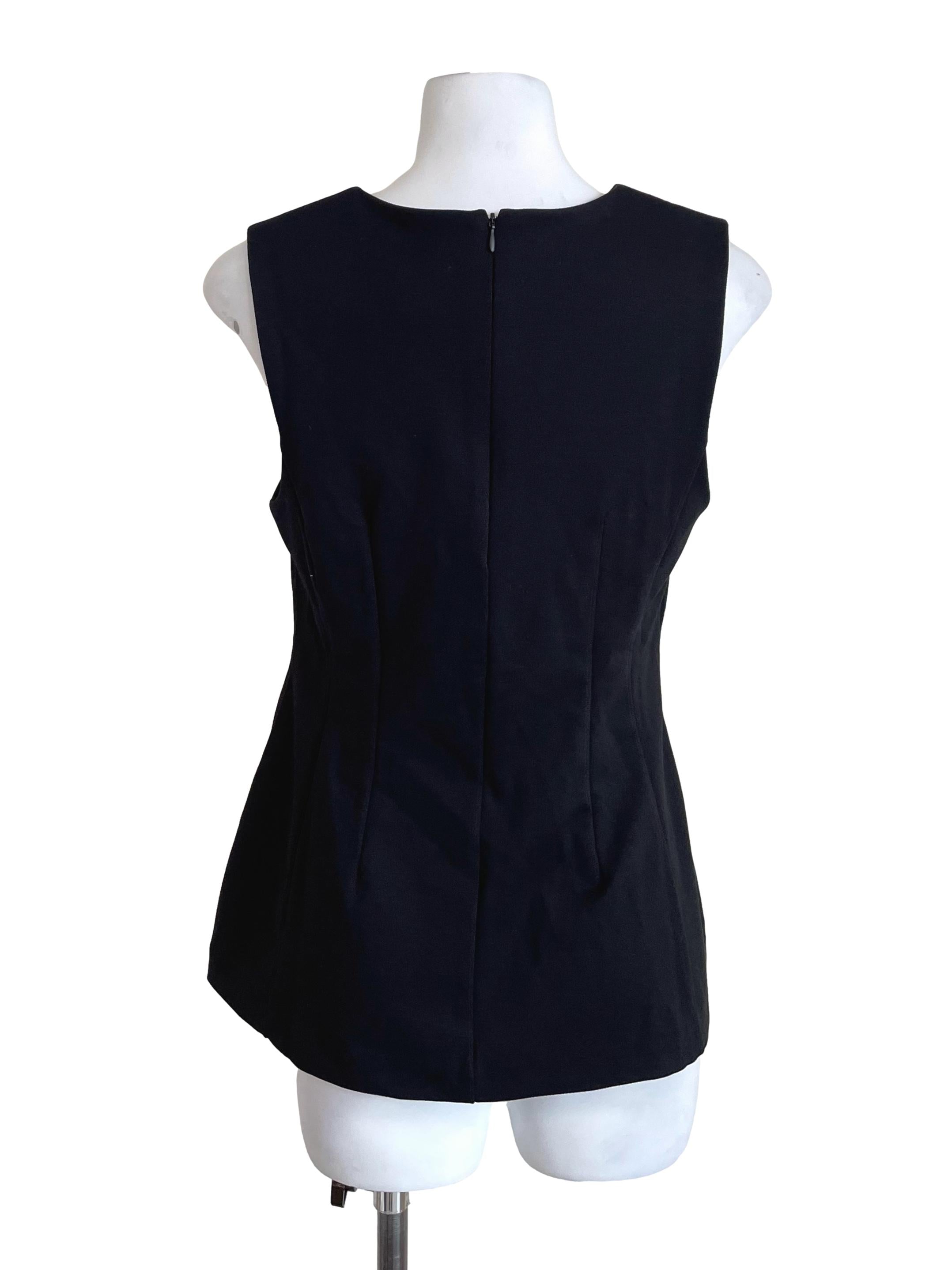 Black Sleeveless Sheath Top
