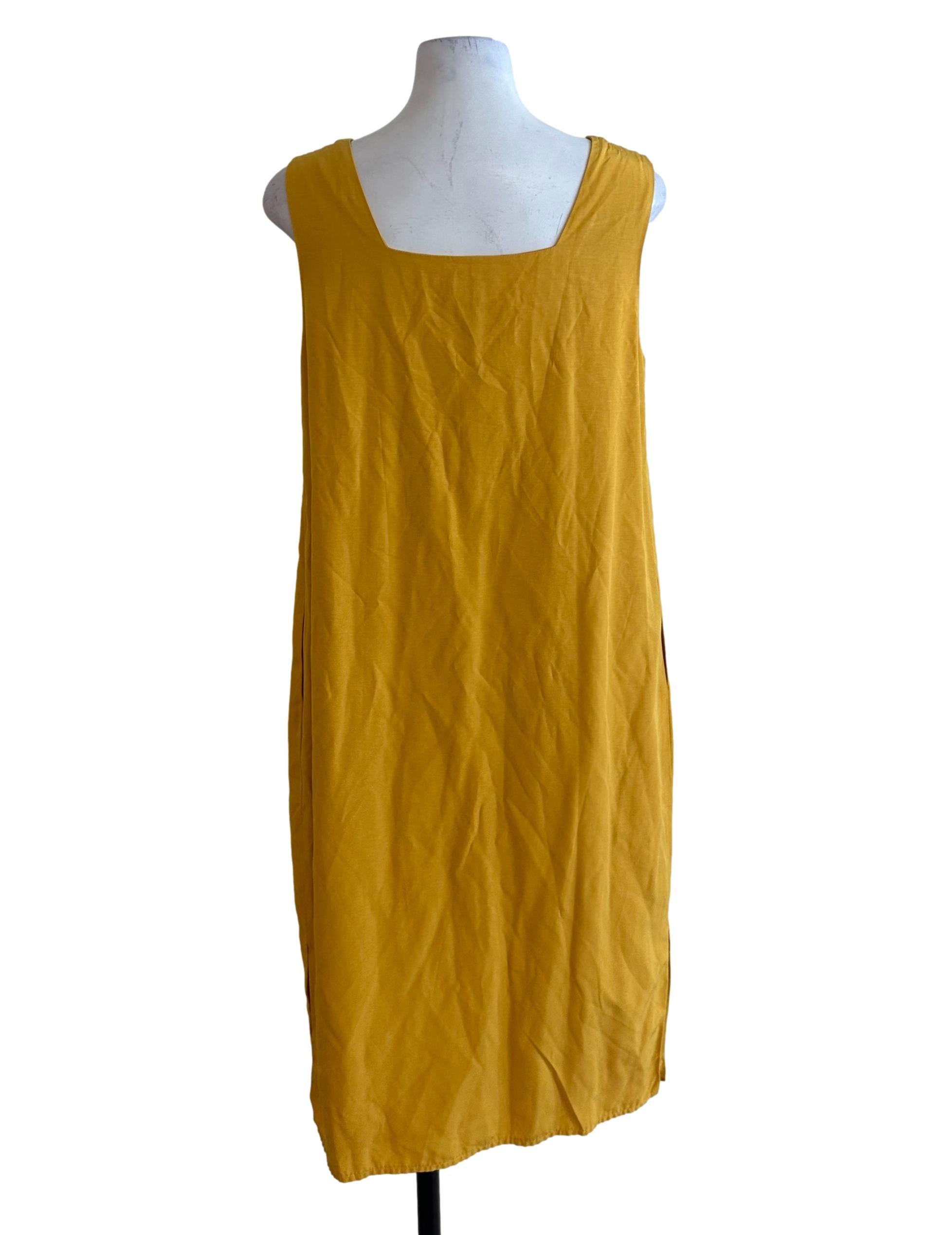 Mustard Yellow Square Neck Dress OSN
