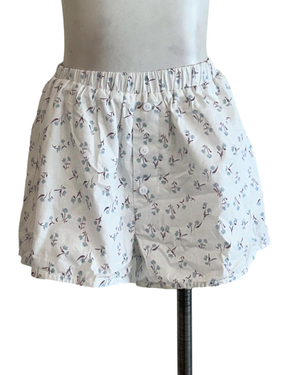 Daisy White Floral Tulip Shorts TTR