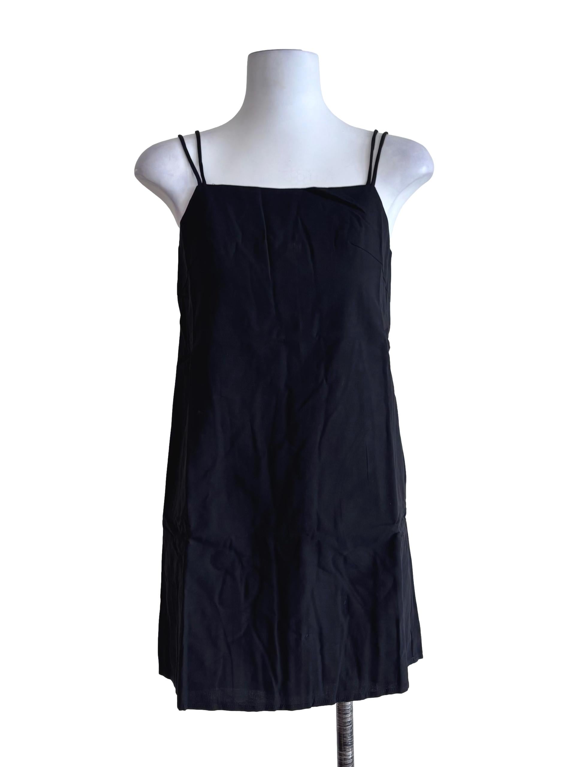 Black Ambrose Linen Basic Dress