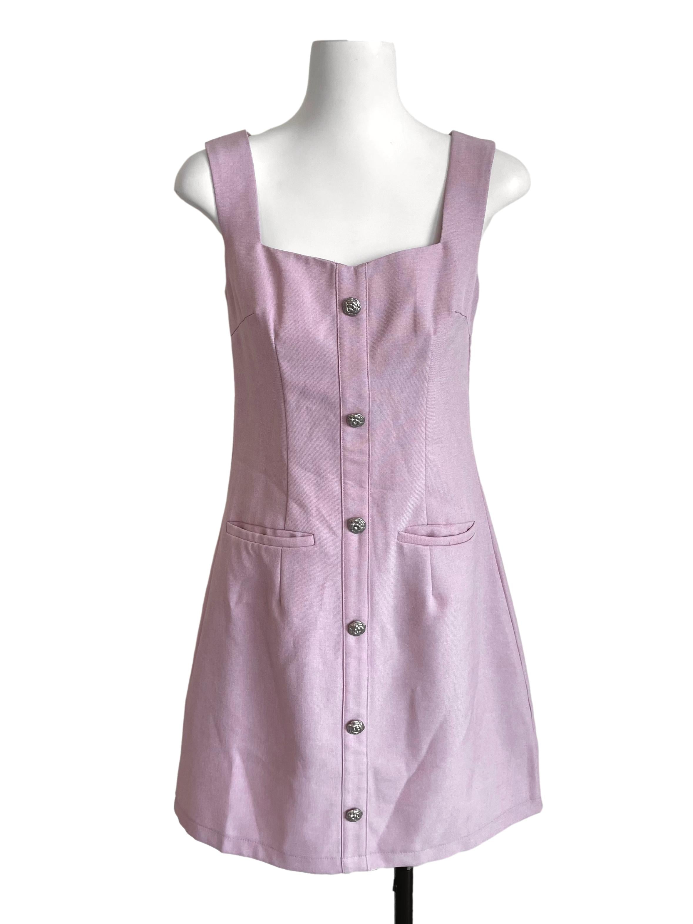 Blush Pink Square Neck Dress