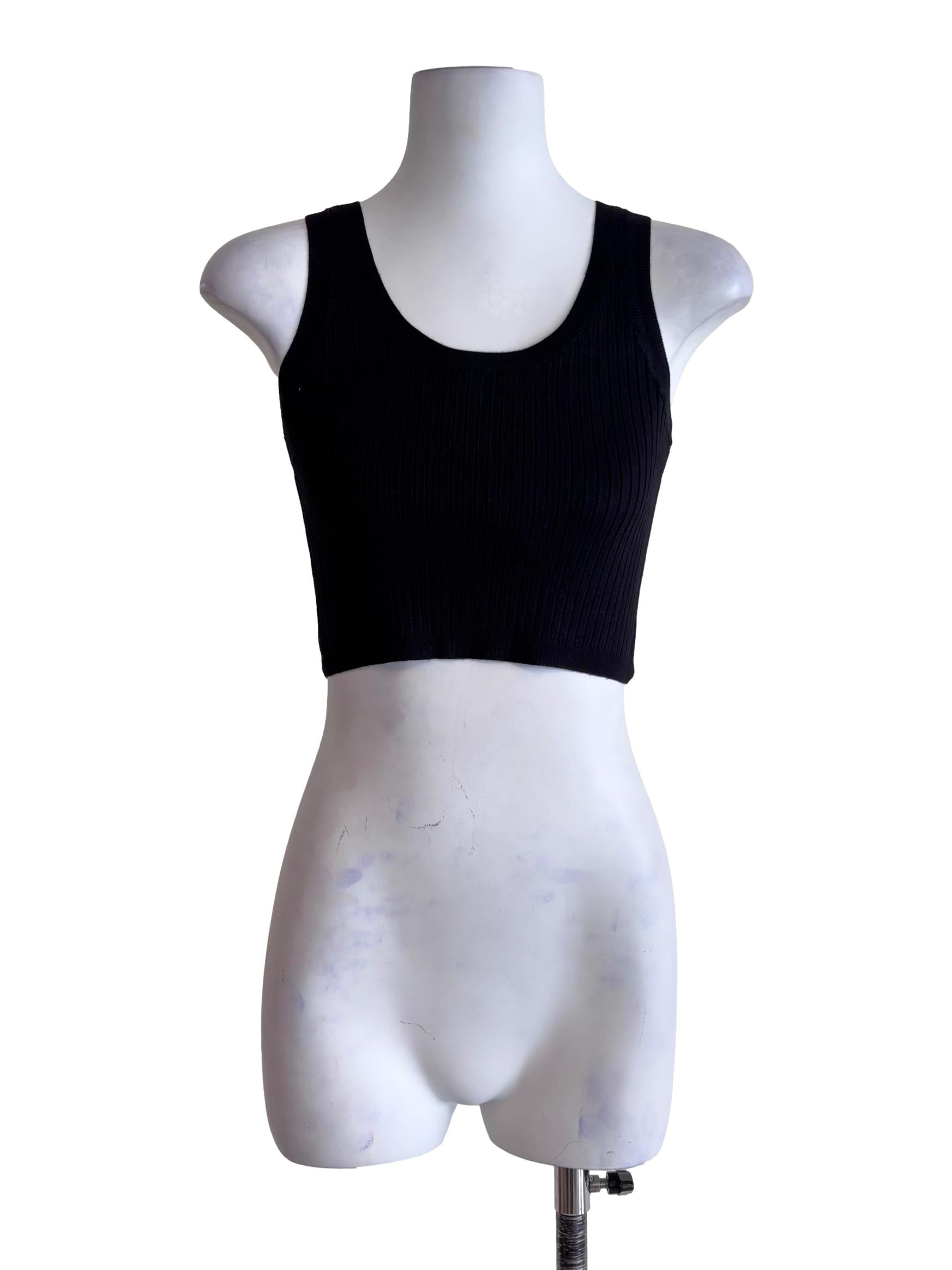 Black Coreen Knit Tank Top
