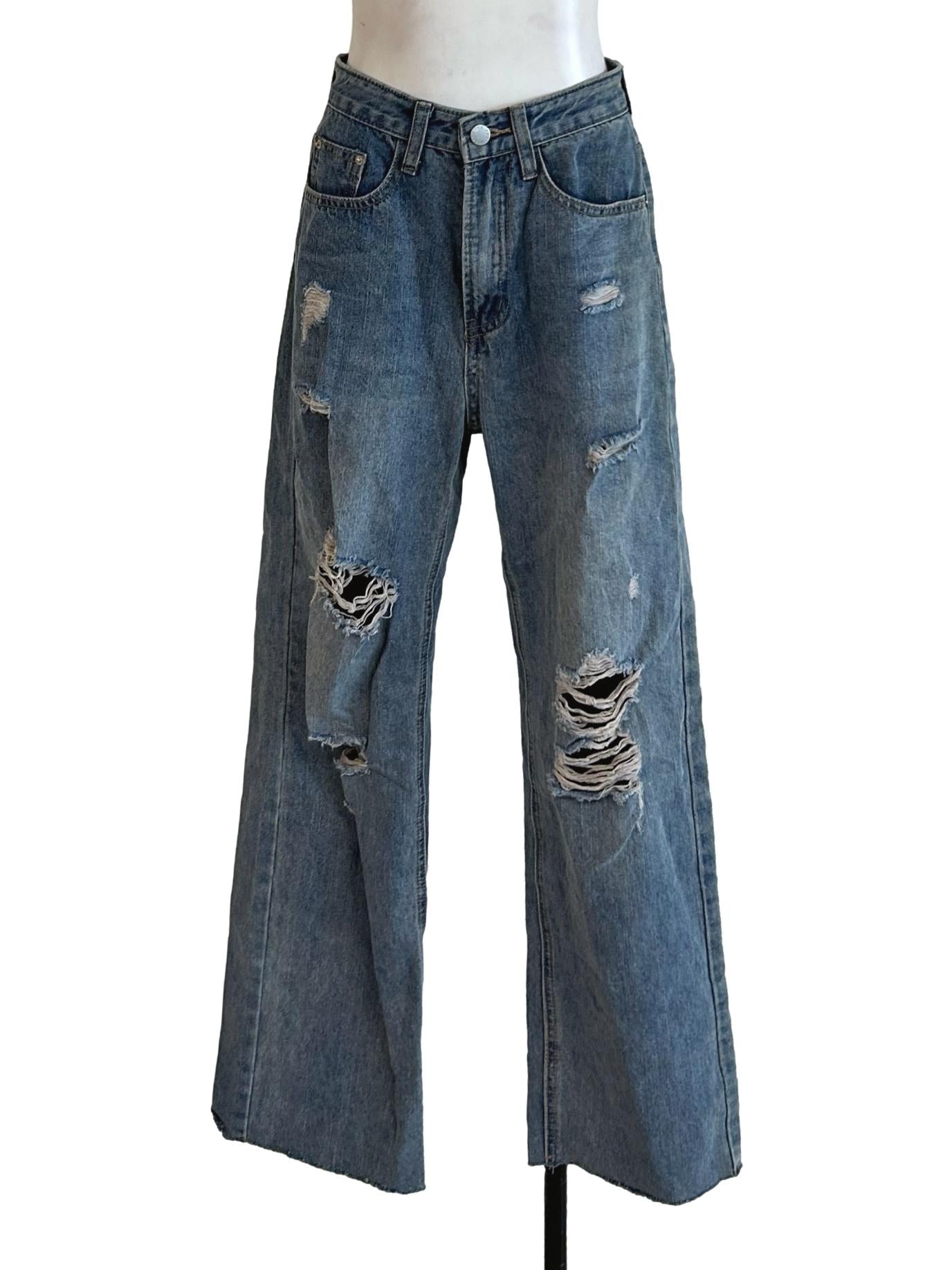 Washed Blue Ripped Jeans TTR