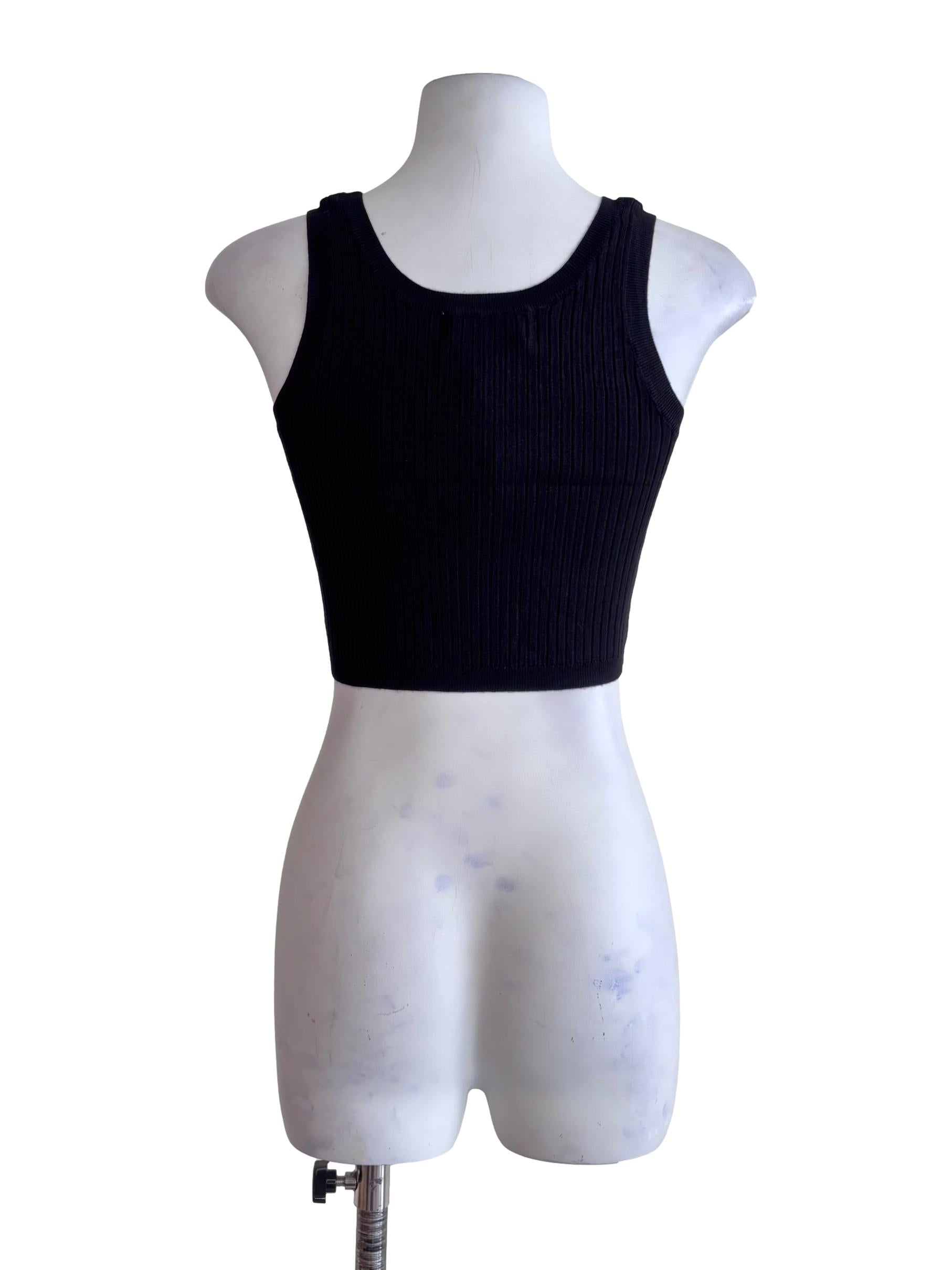 Black Coreen Knit Tank Top