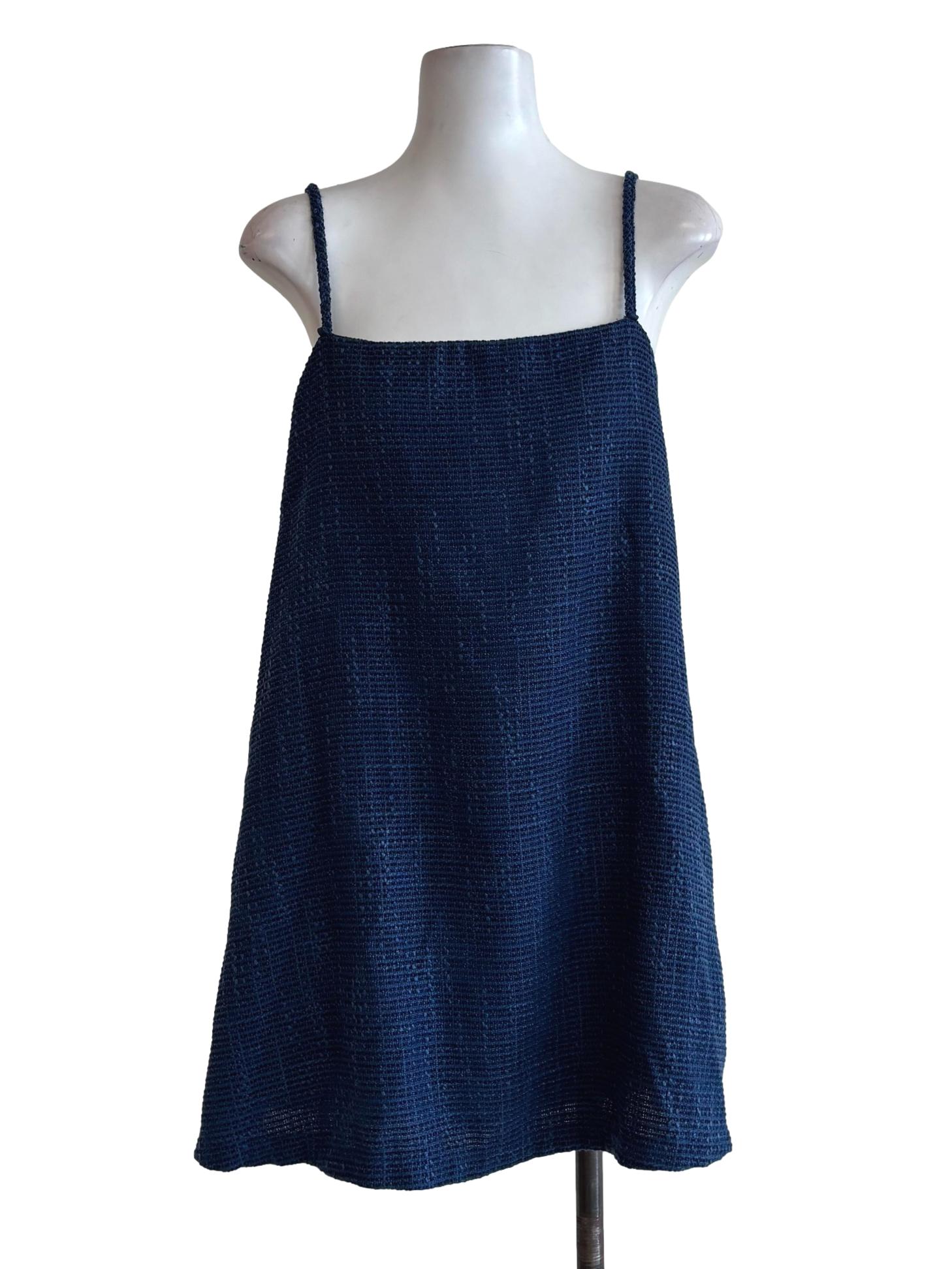 Sapphire Blue Spaghetti Strap A-Line Dress