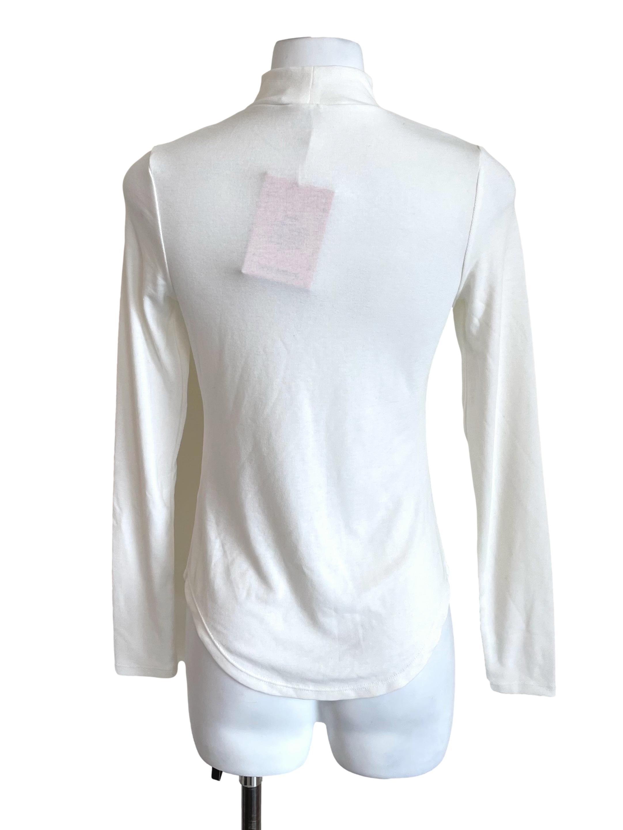 Off White High Neck Long Sleeves Top LB