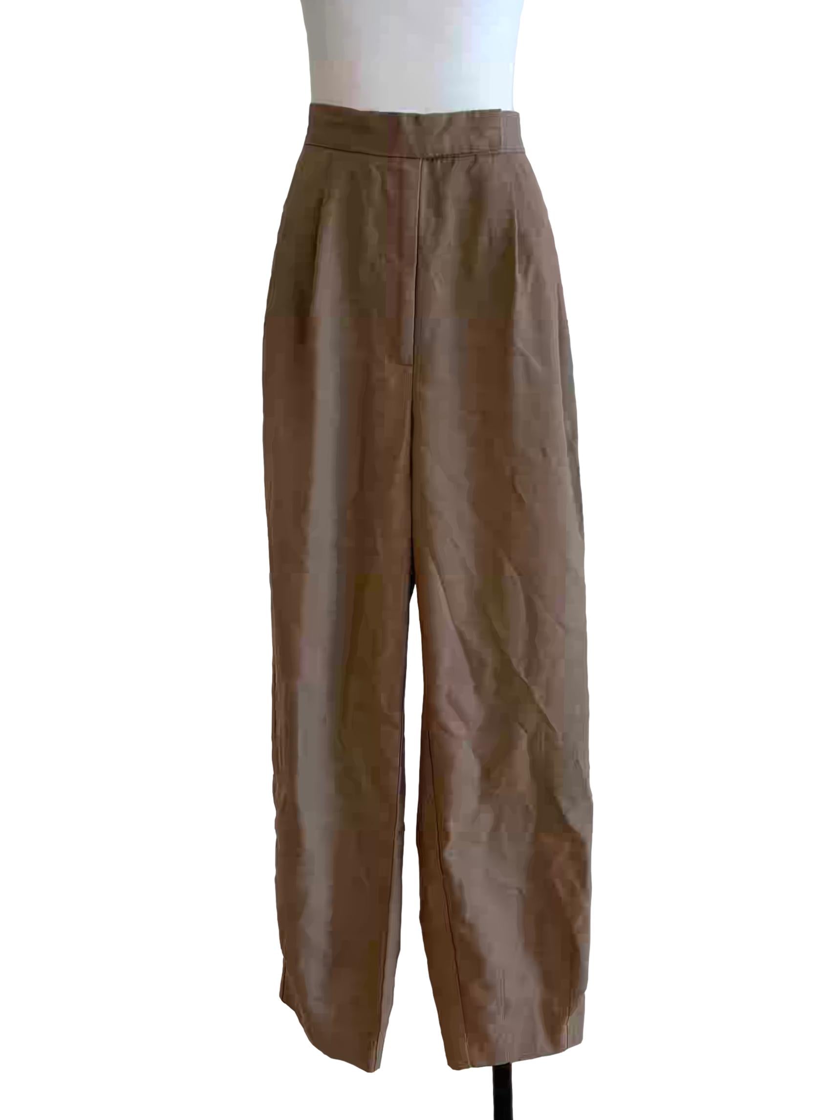 Latte Brown Straight Pants