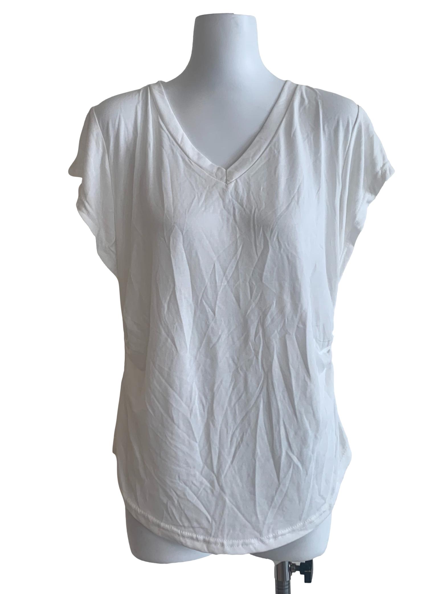 Pearl White Drop Shoulder Top