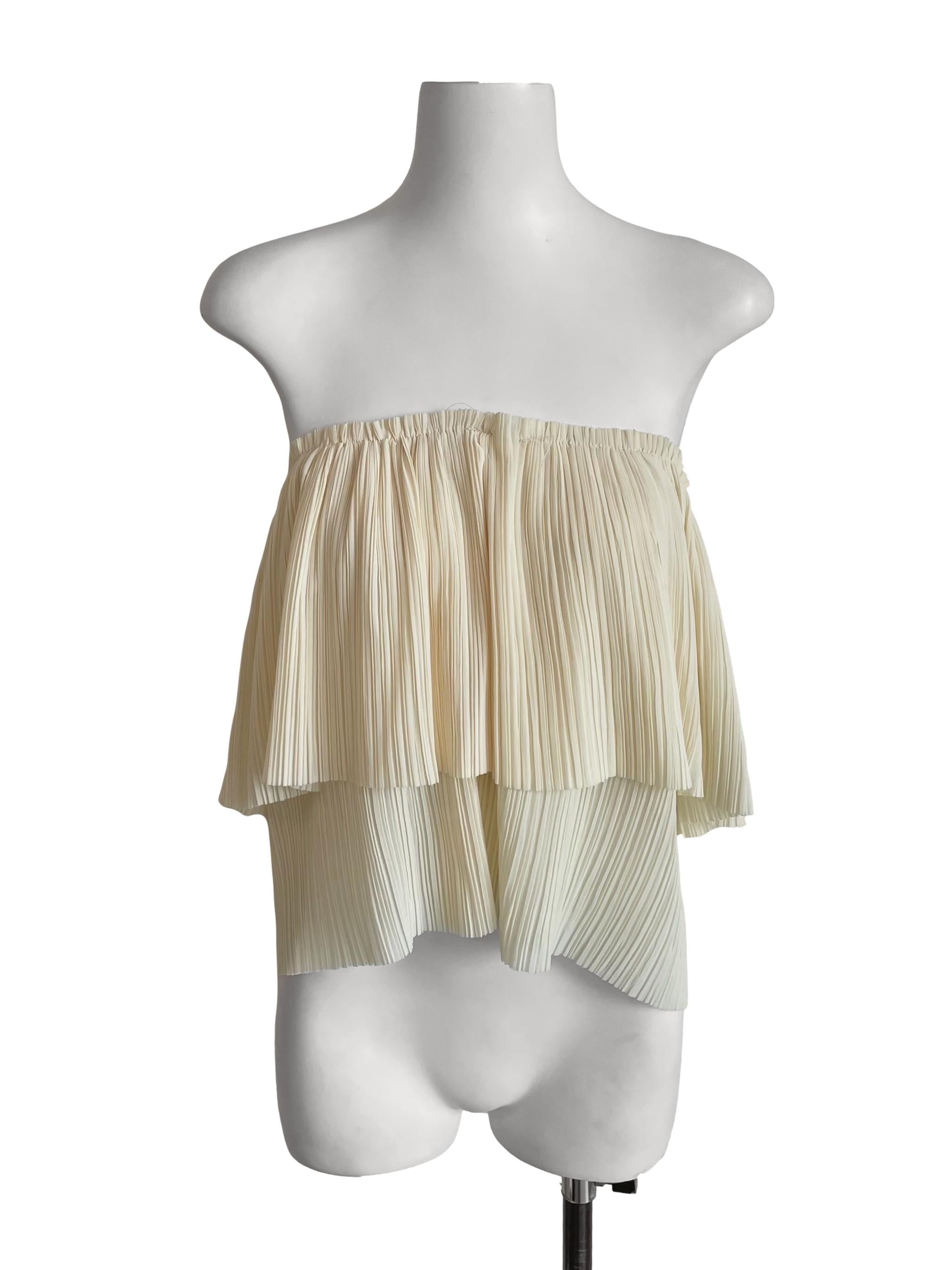 Pastel Yellow Accordion Off Shoulder Top