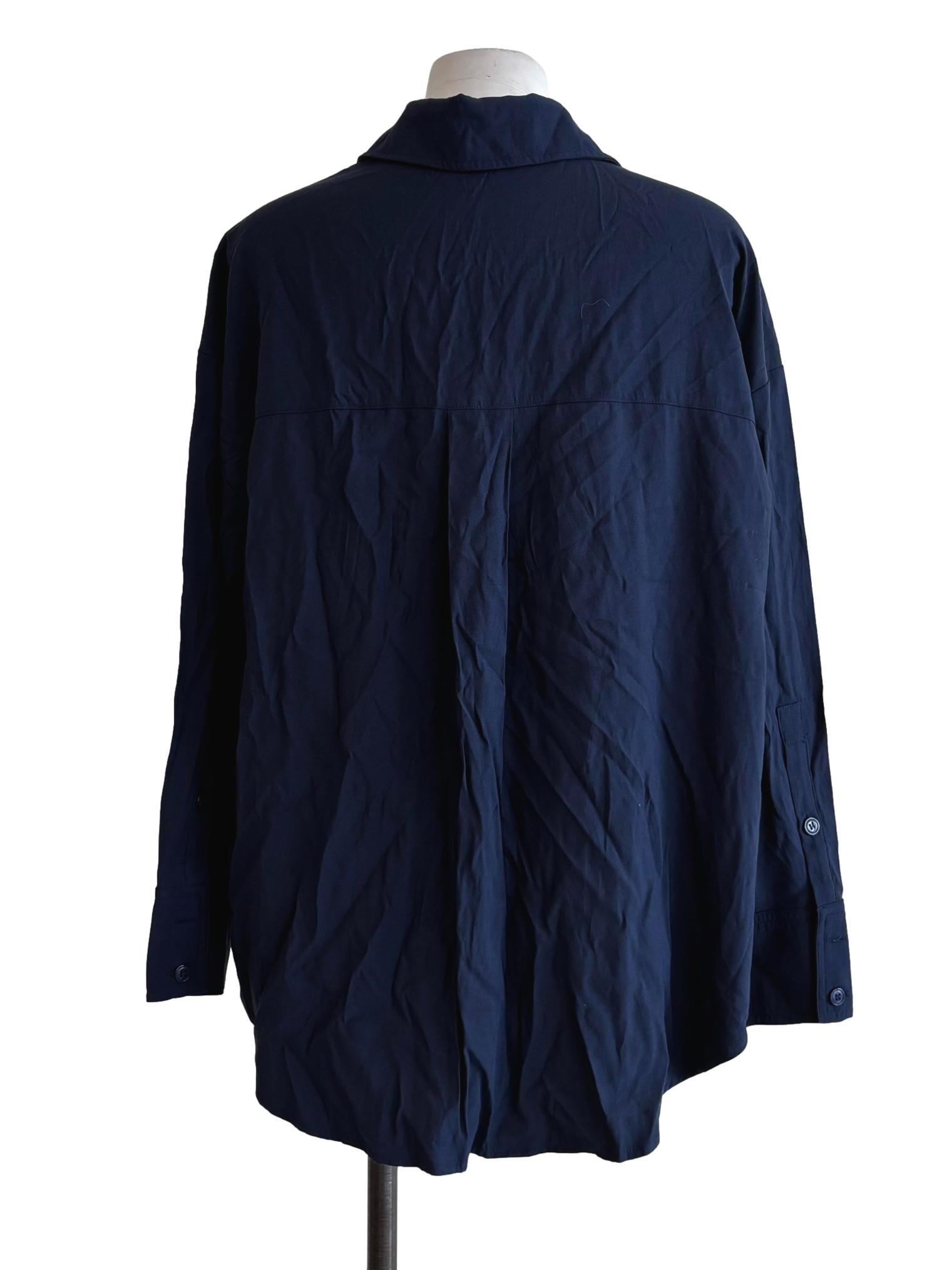 Navy Blue Longsleeve Buttoned Cotton Shirt