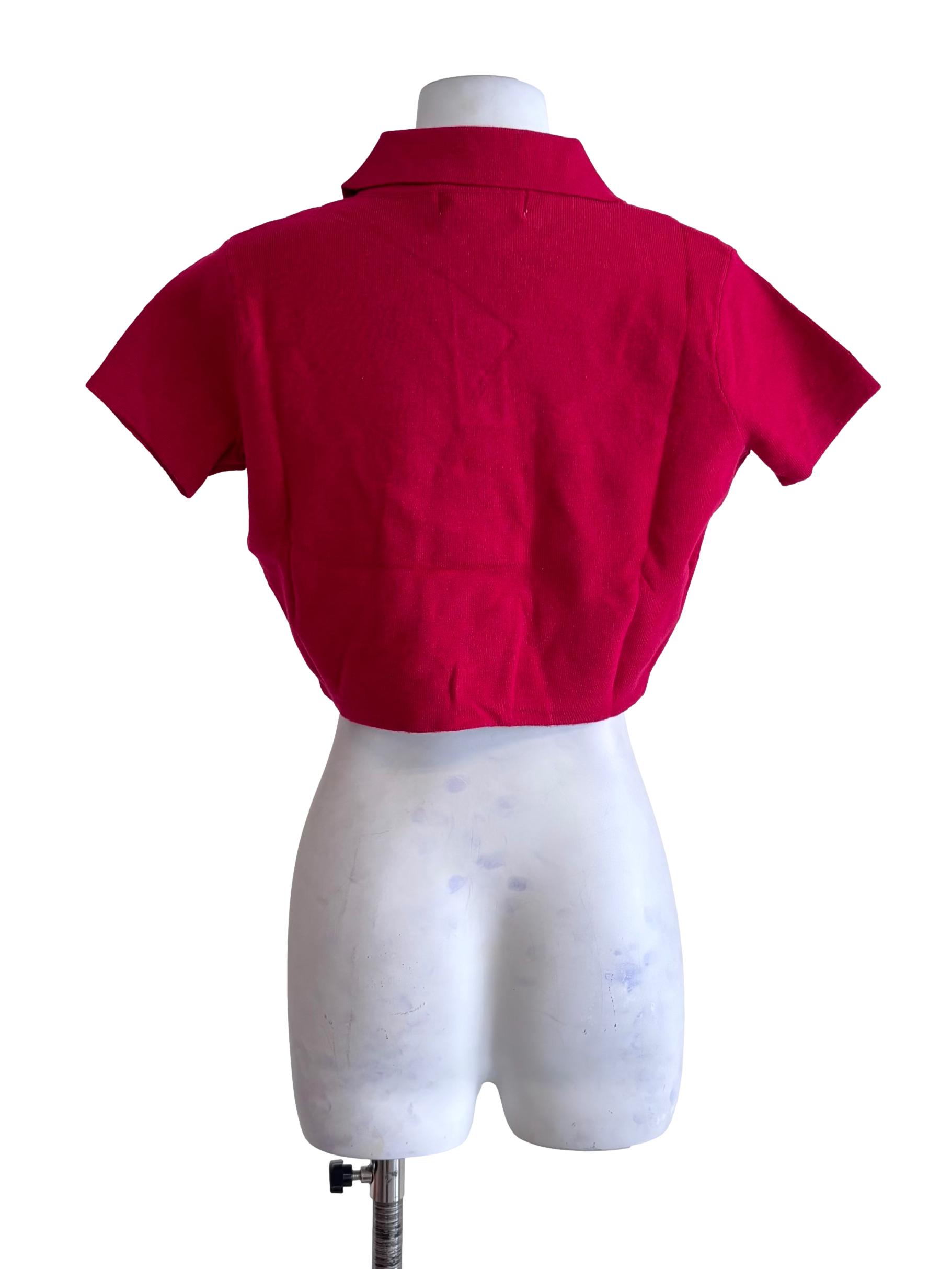 Red Archie Knit Polo Tee