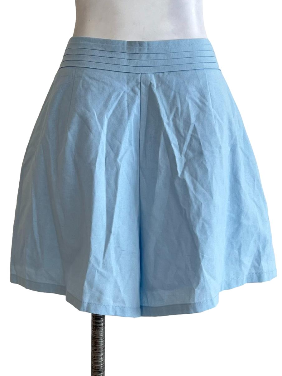 Sky Blue Pleated Skorts