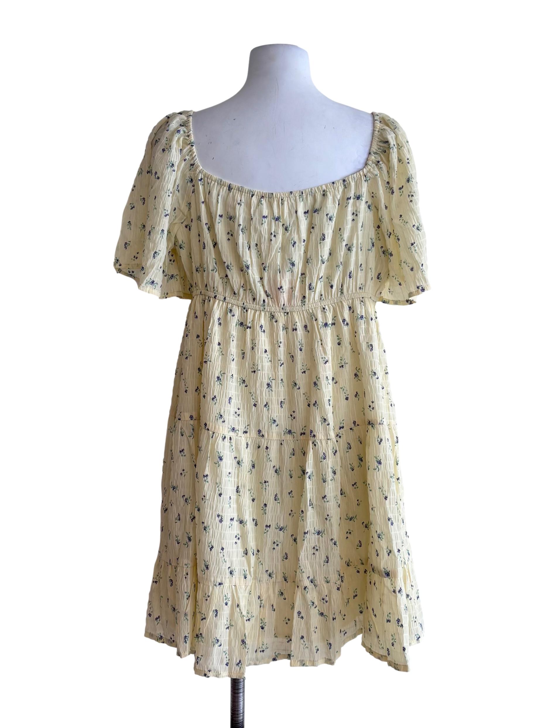 Yellow Loreine Flare Sleeve Dress