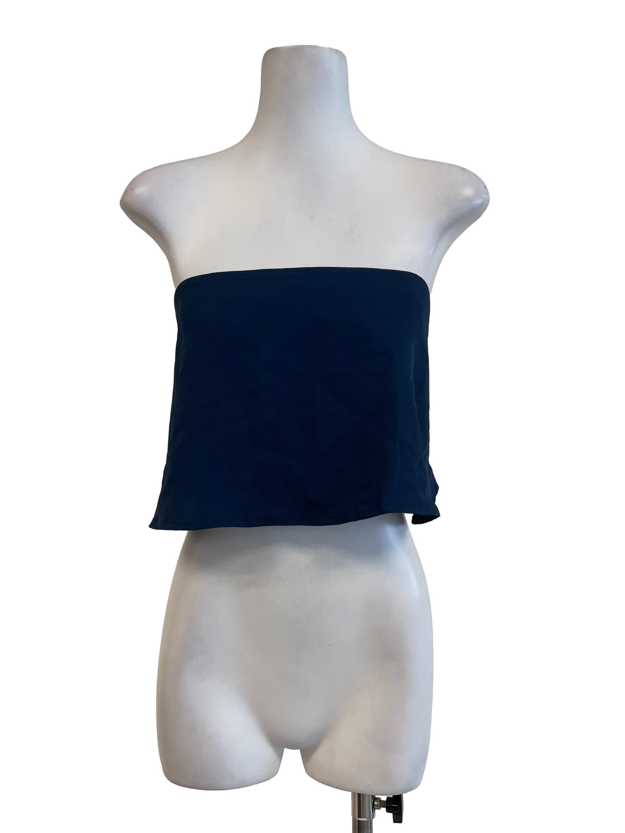 Navy Blue Strapless Tube
