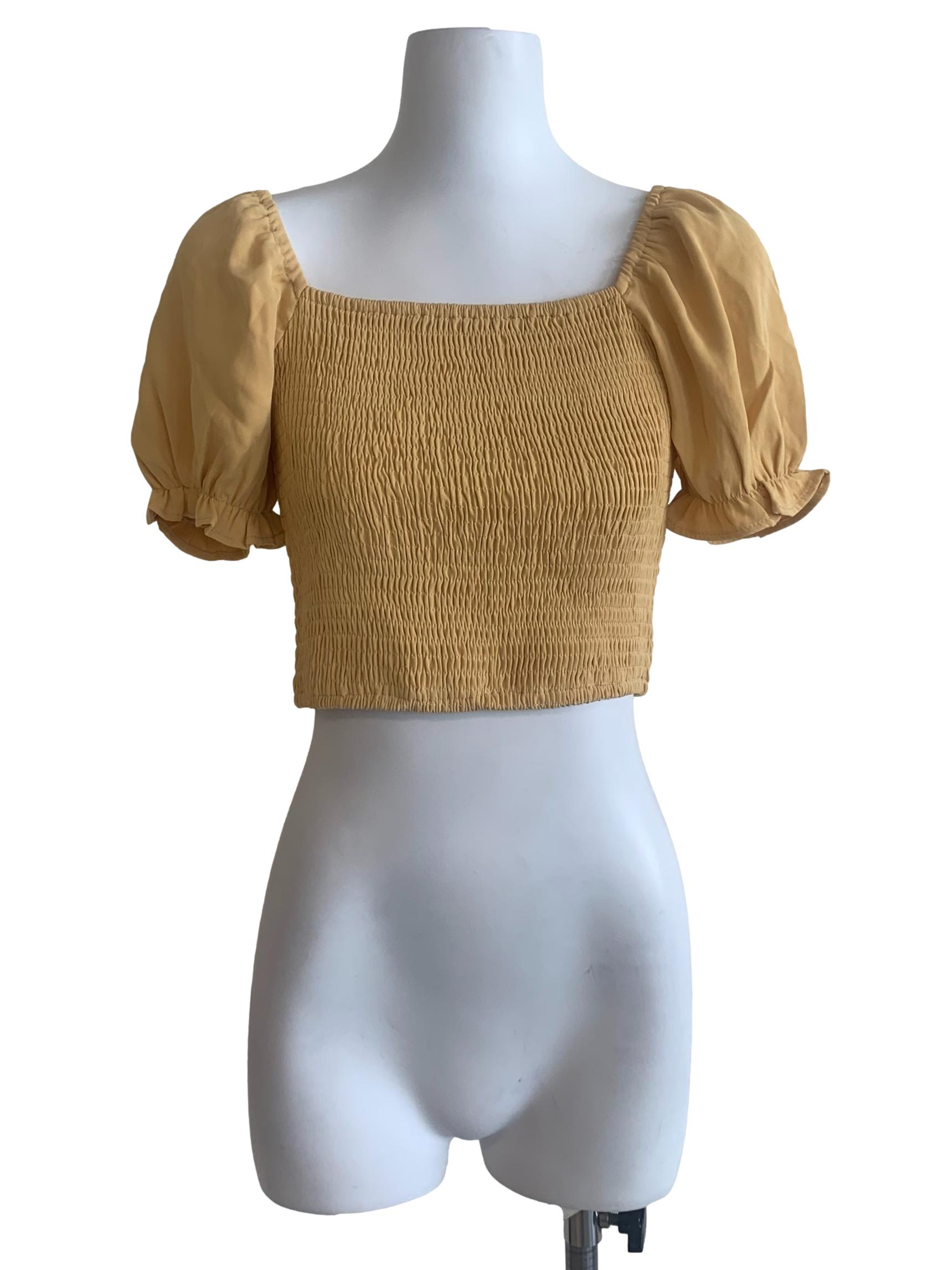 Mustad Yellow Smocked Top