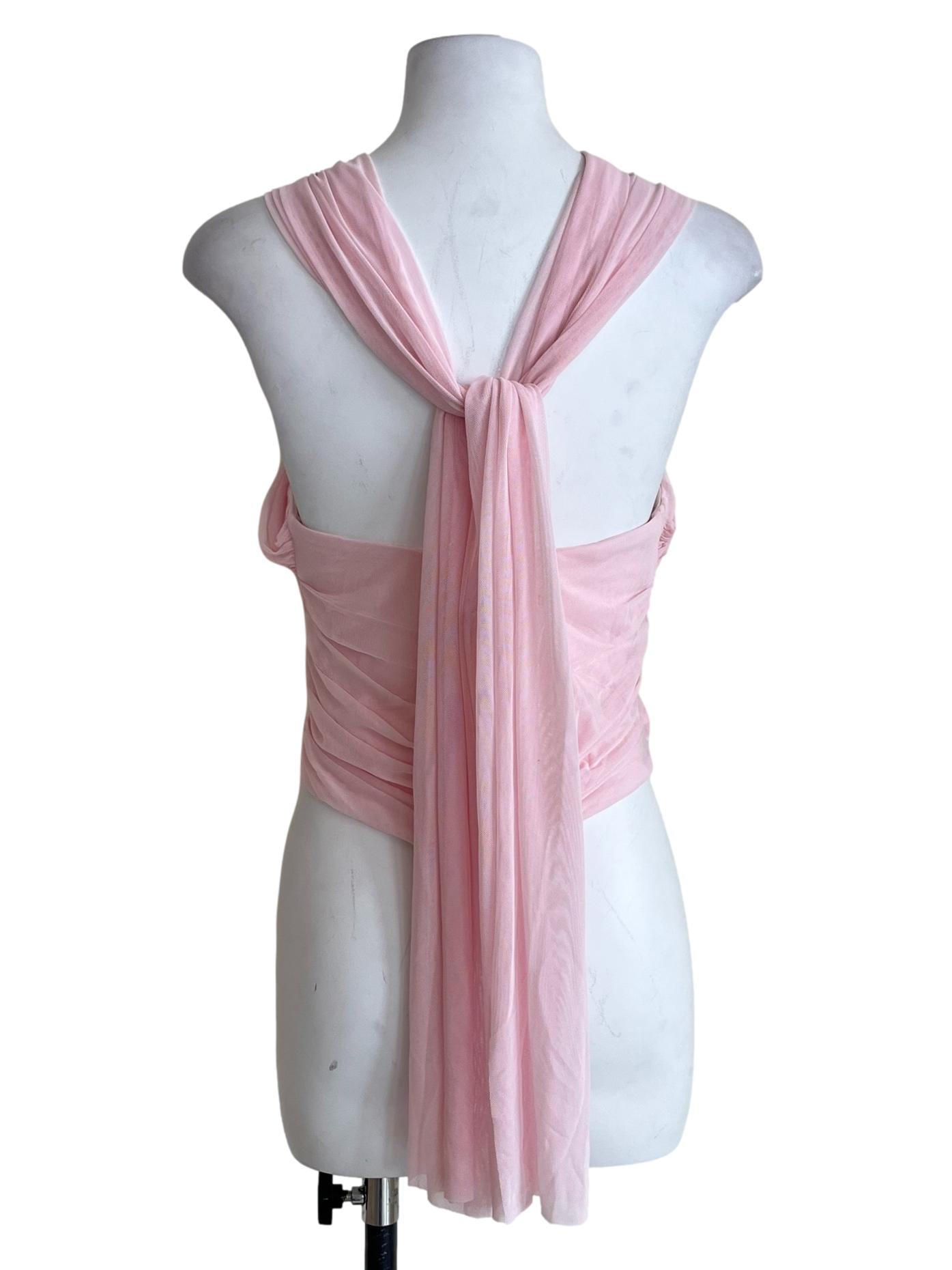 Blush Pink Wrap Drape Crop Top