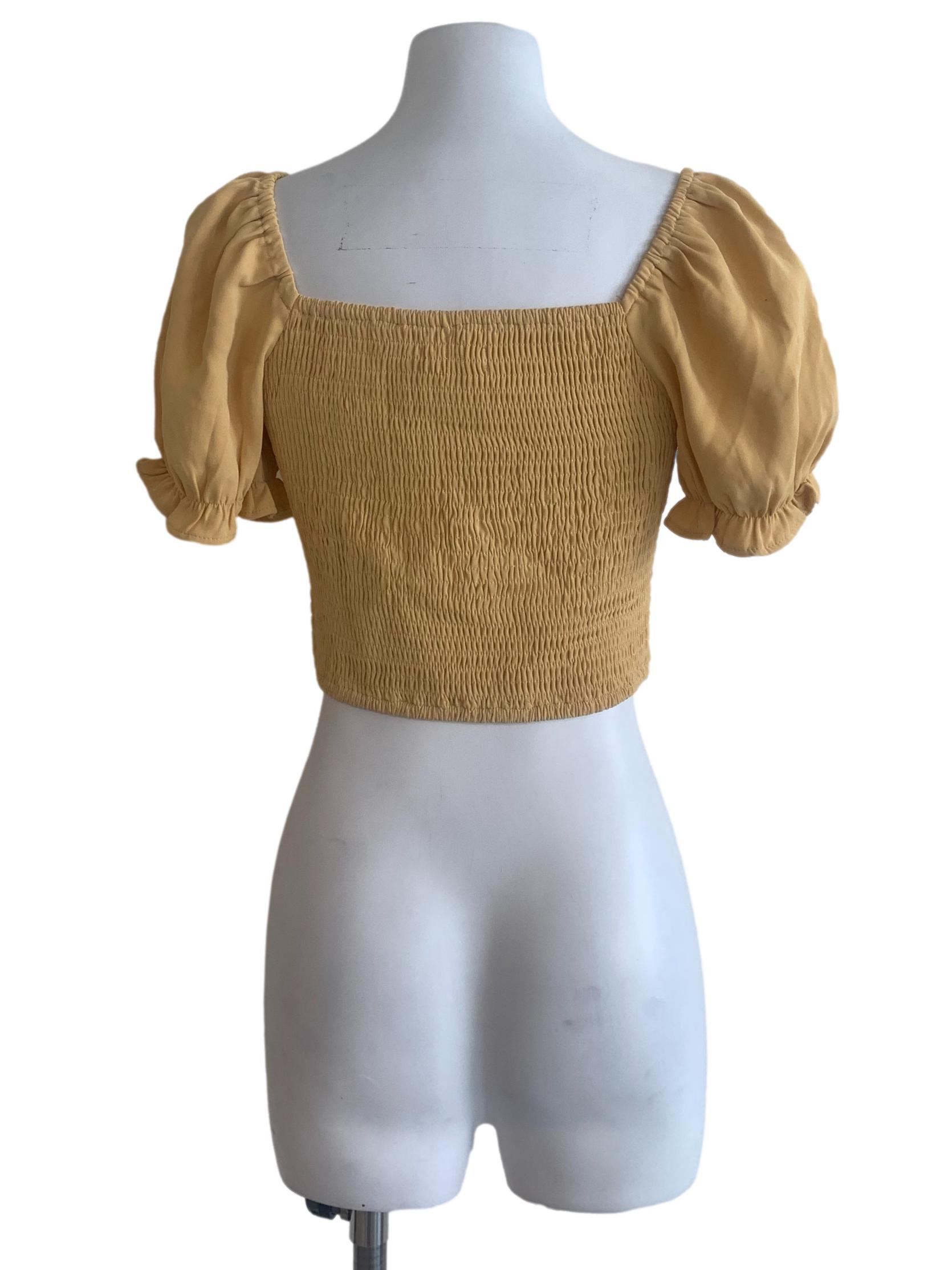 Mustad Yellow Smocked Top