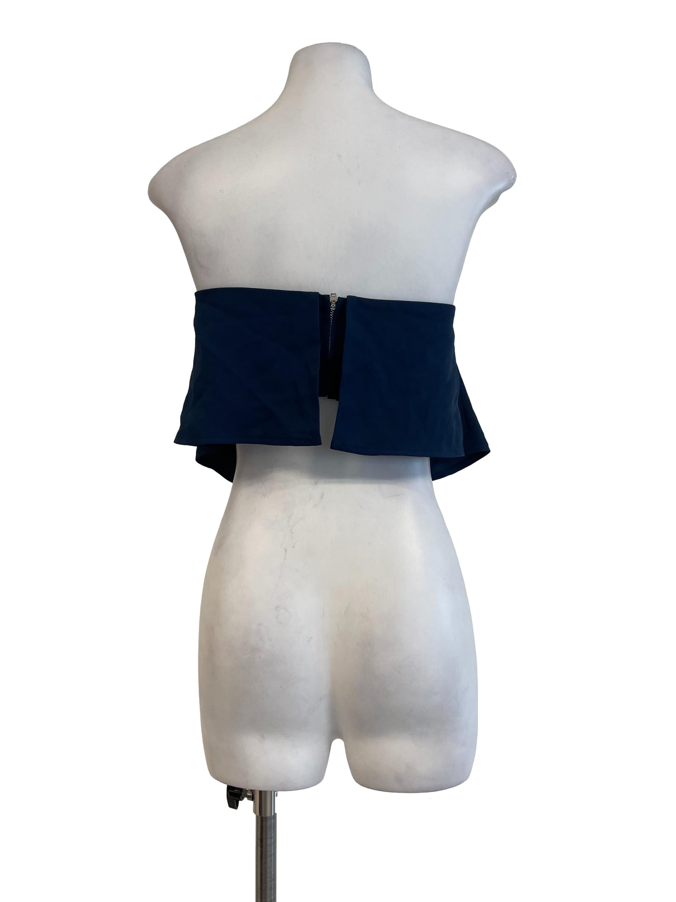 Navy Blue Strapless Tube