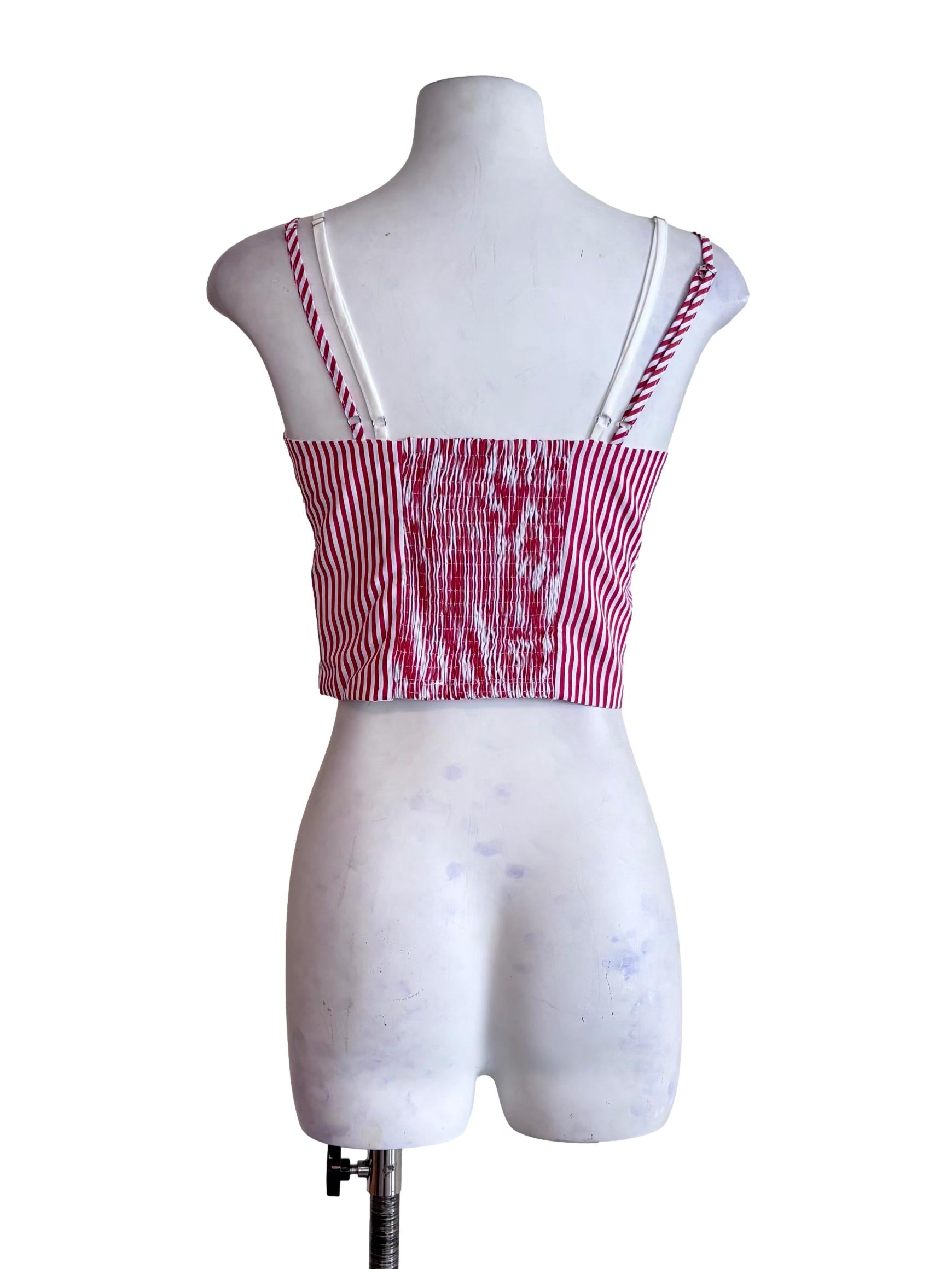 Red Kennedy Bustier Button Top