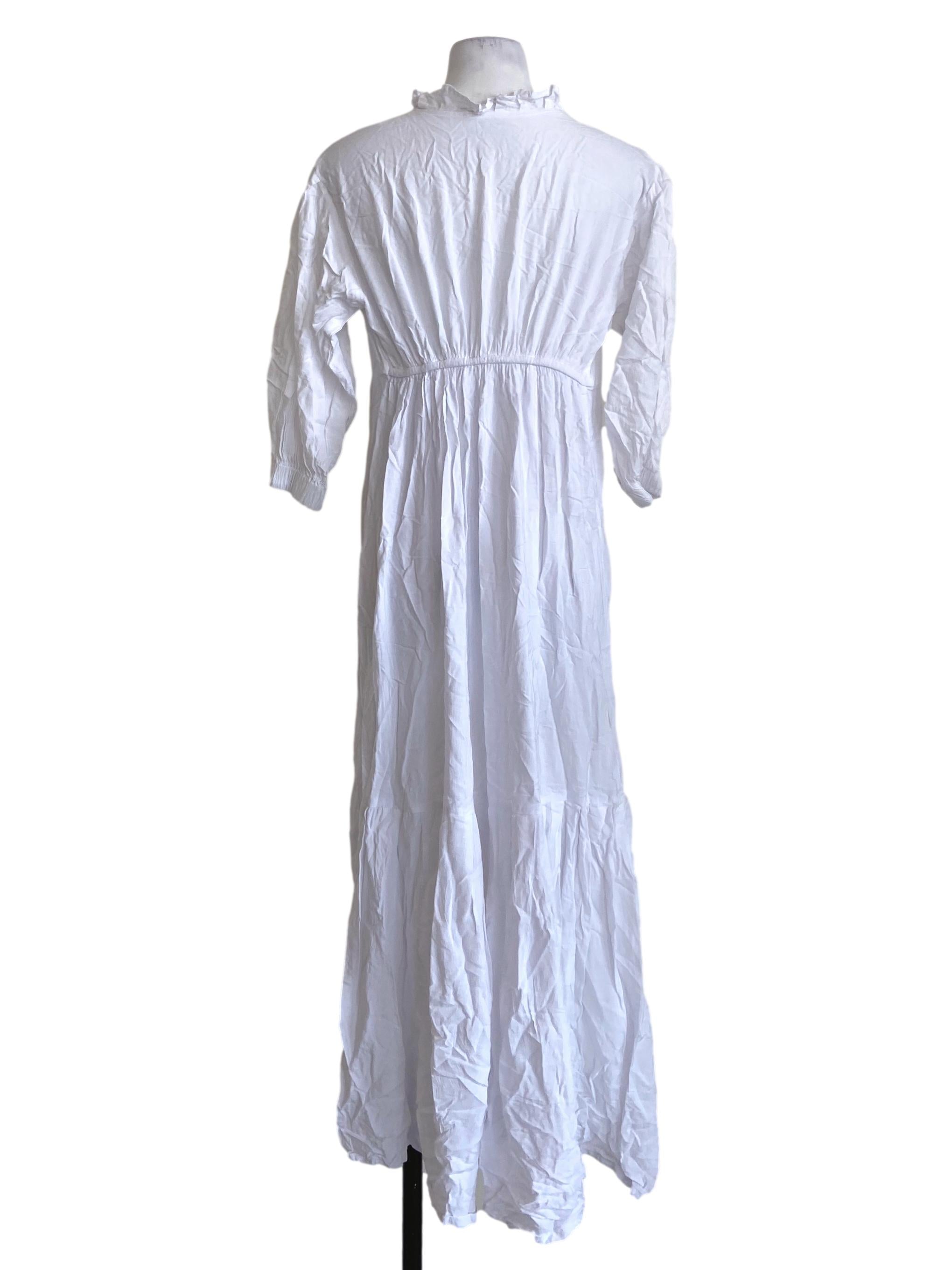 White Neck Knot Empire Dress