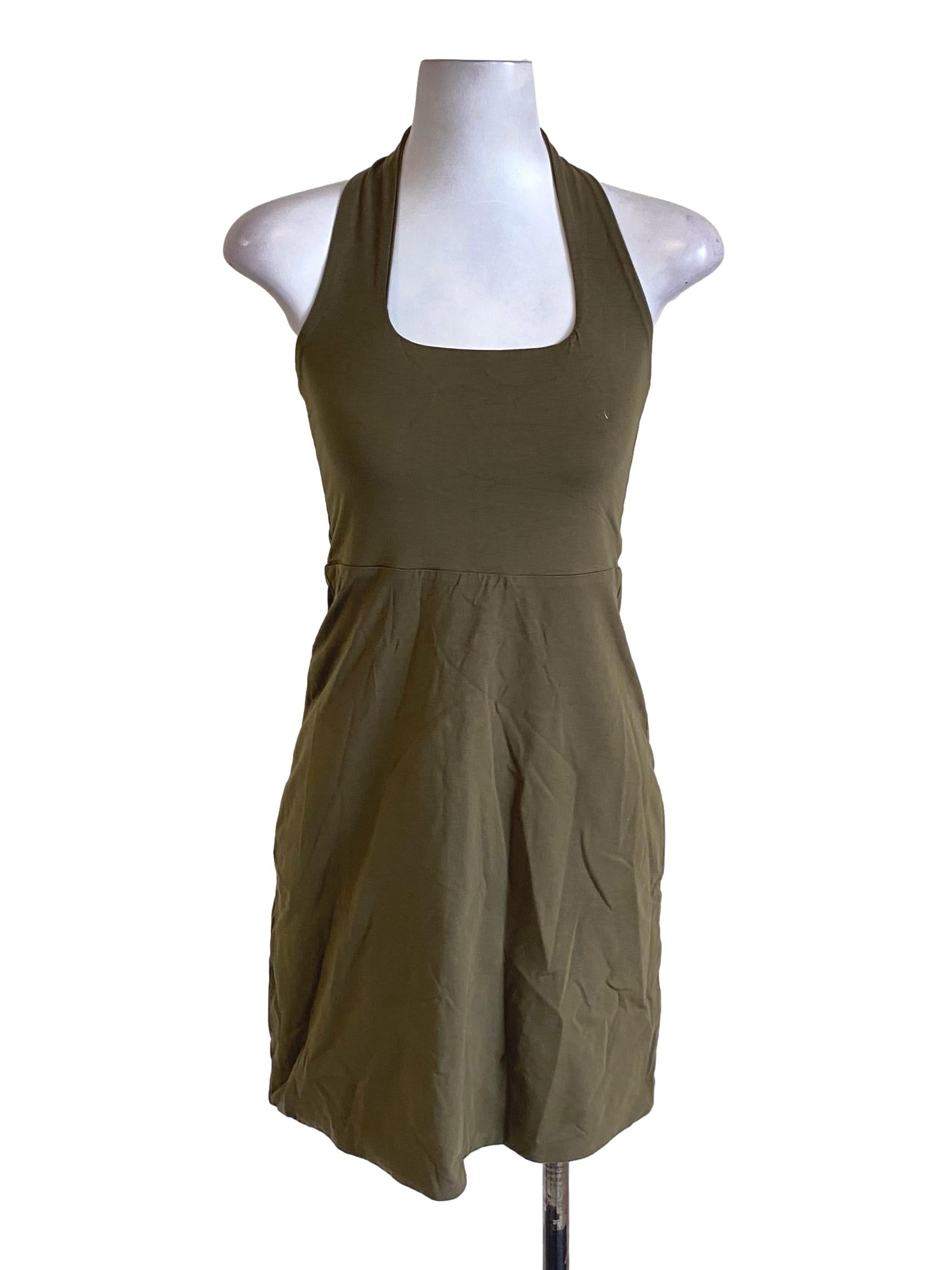 Crocodile Green Halter Neck Bodycon Dress