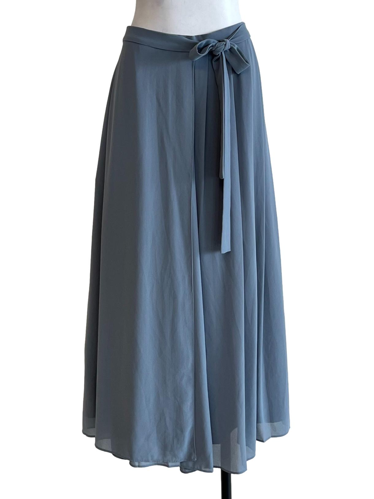 Slate Blue Tie-Waist Palazzo Pants