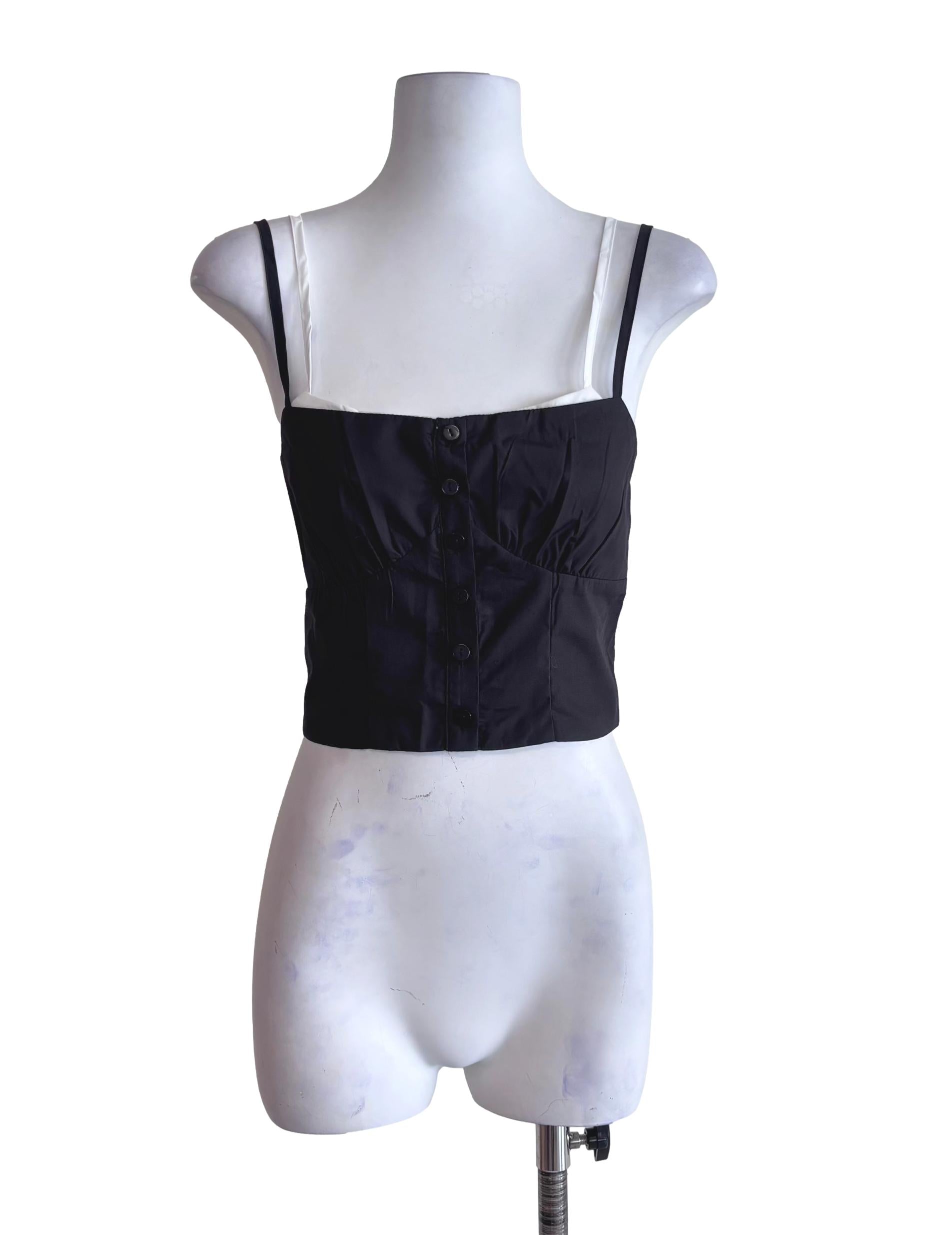 Black Kennedy Bustier Button Top