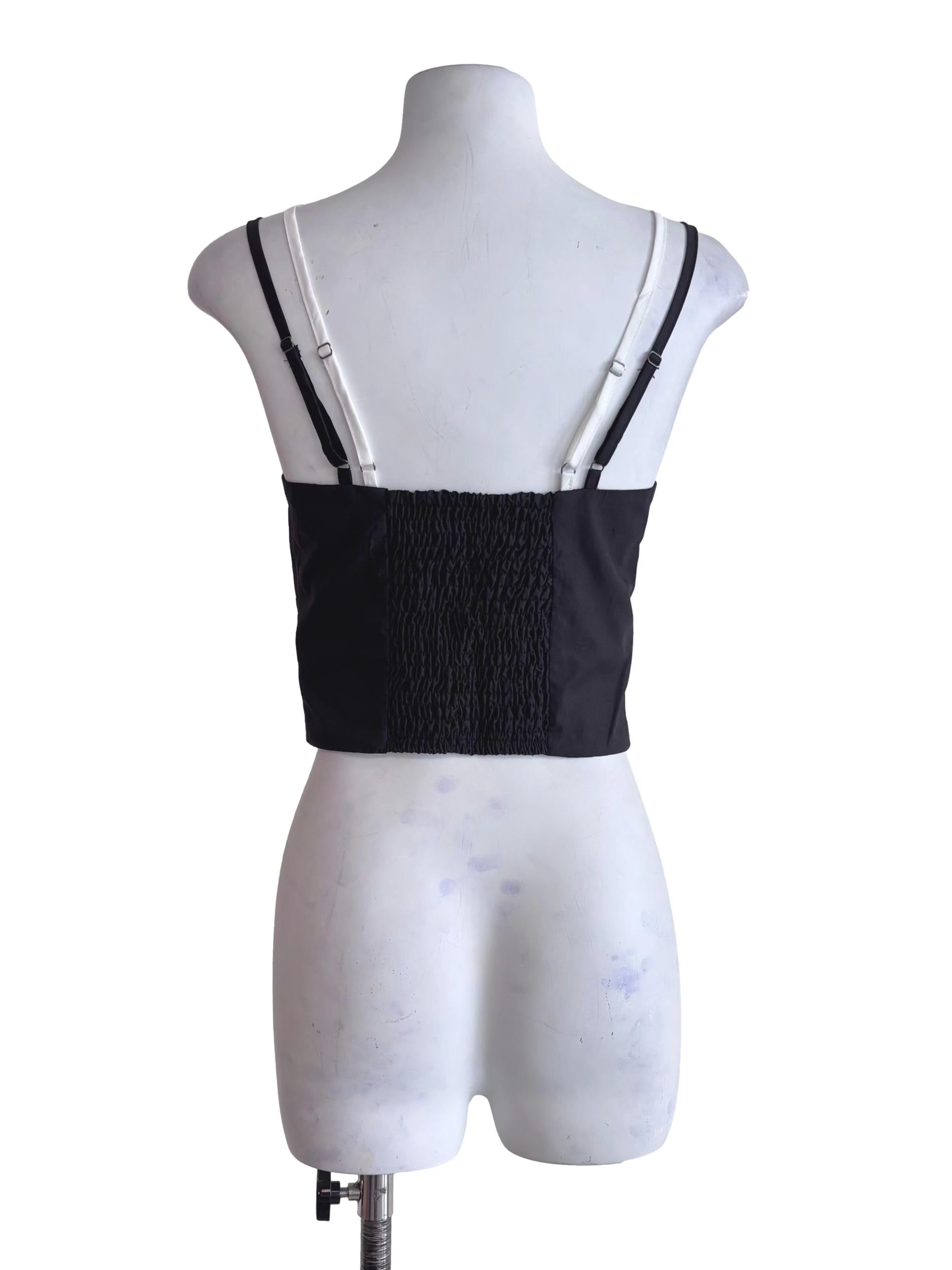 Black Kennedy Bustier Button Top