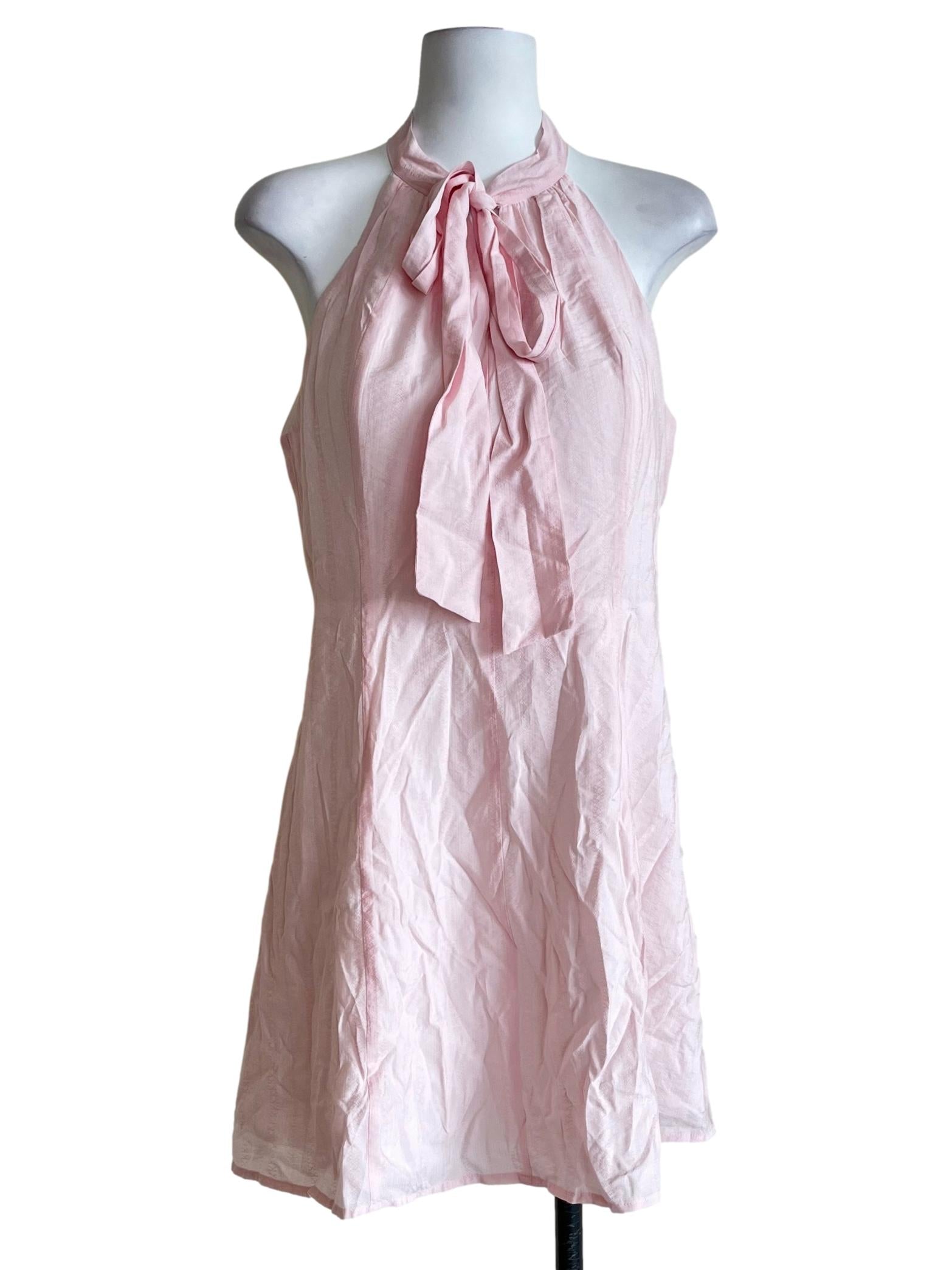 Blush Pink Halter Mini Dress