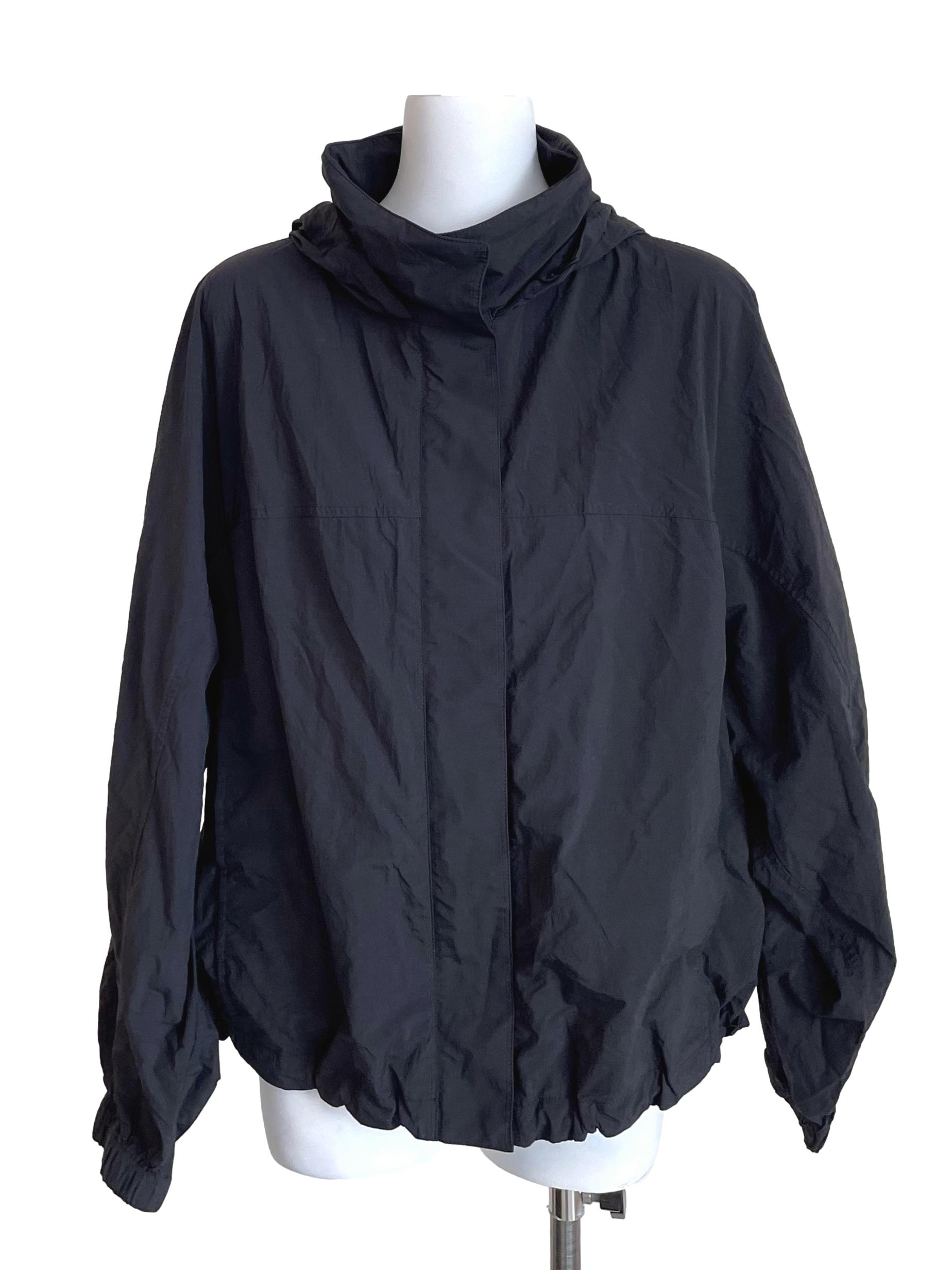 Black Hooded Wind Jacket