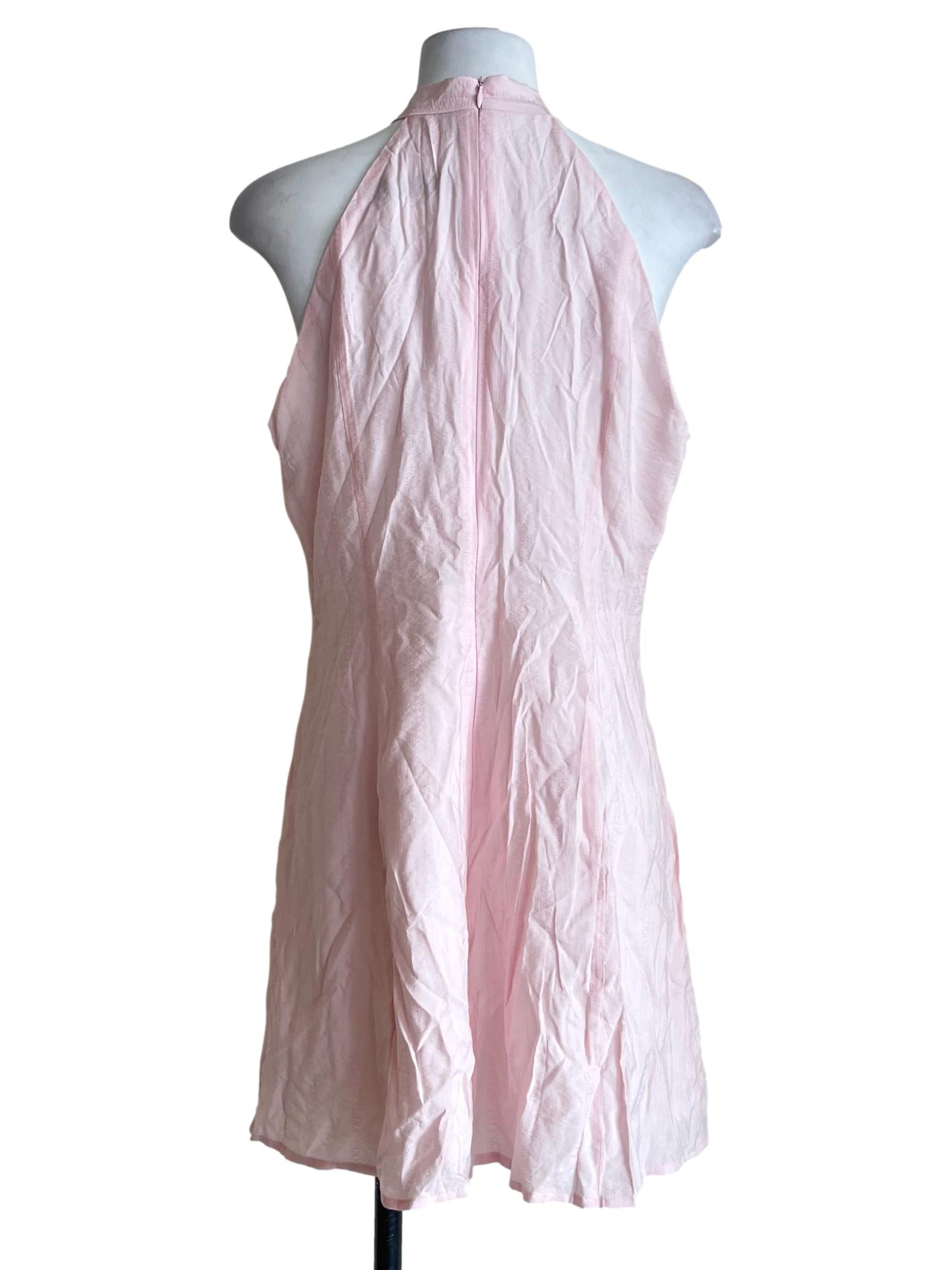 Blush Pink Halter Mini Dress