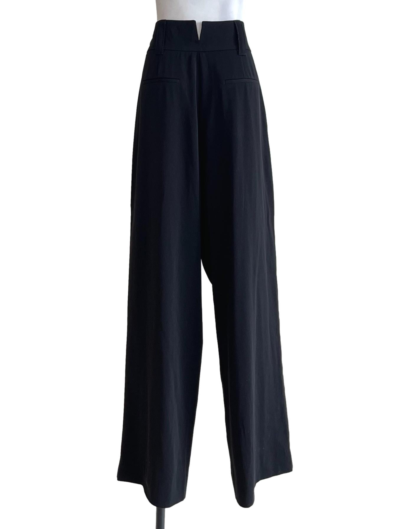 Jade Black Highwaist Wide-Leg Pants