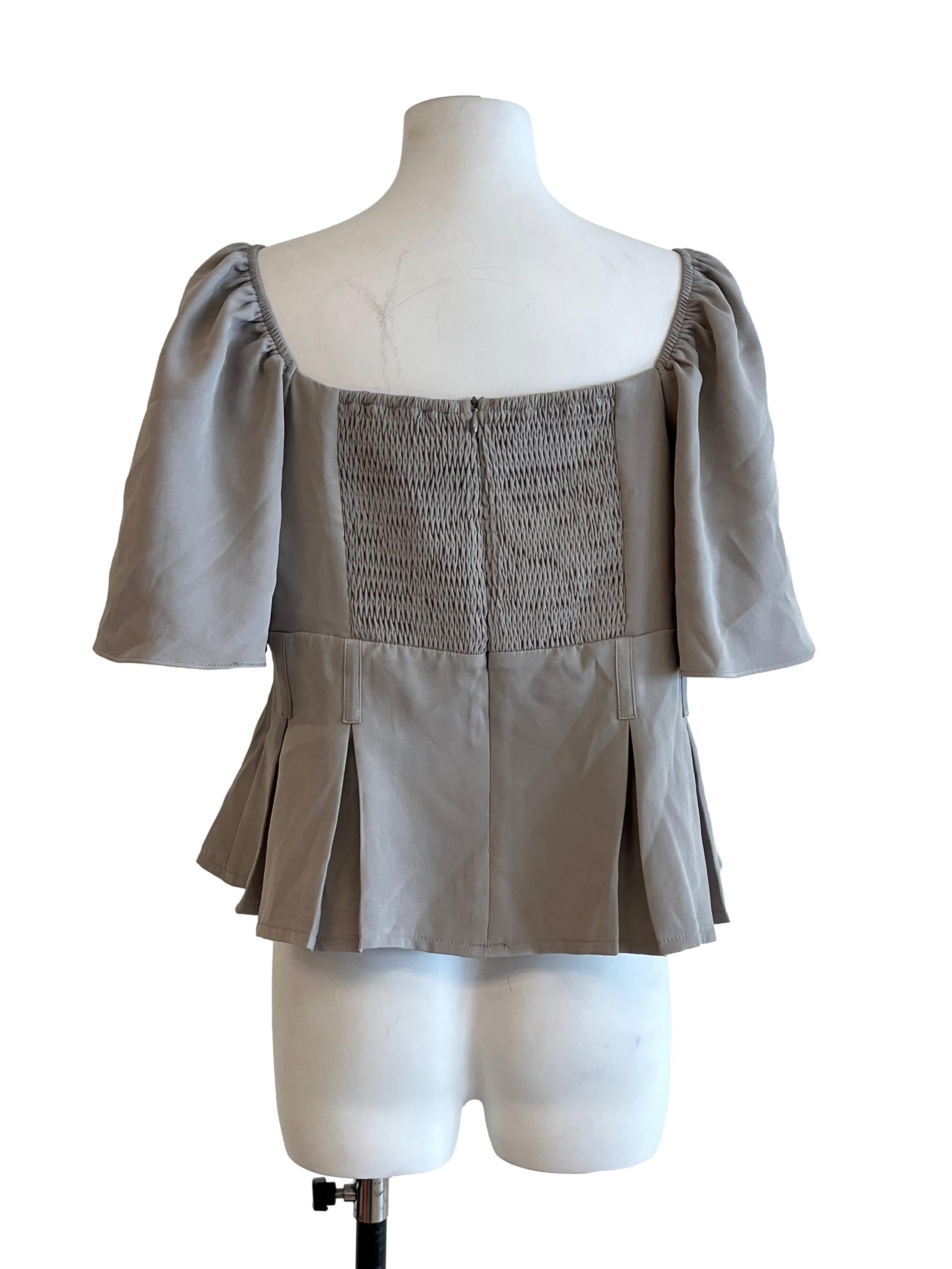 Dove Grey Square Neck Top