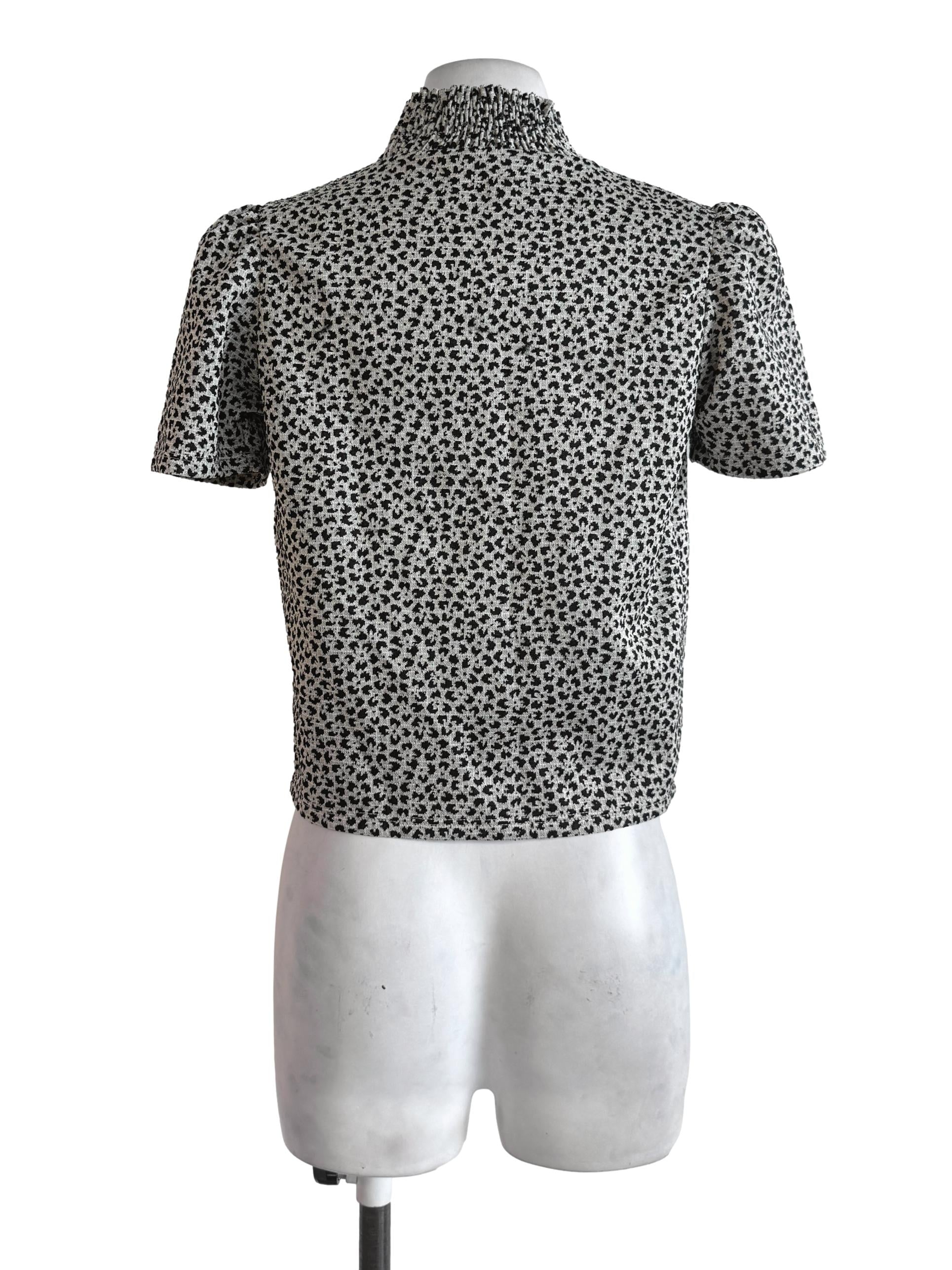 Black & Cream Leopard Printed Top