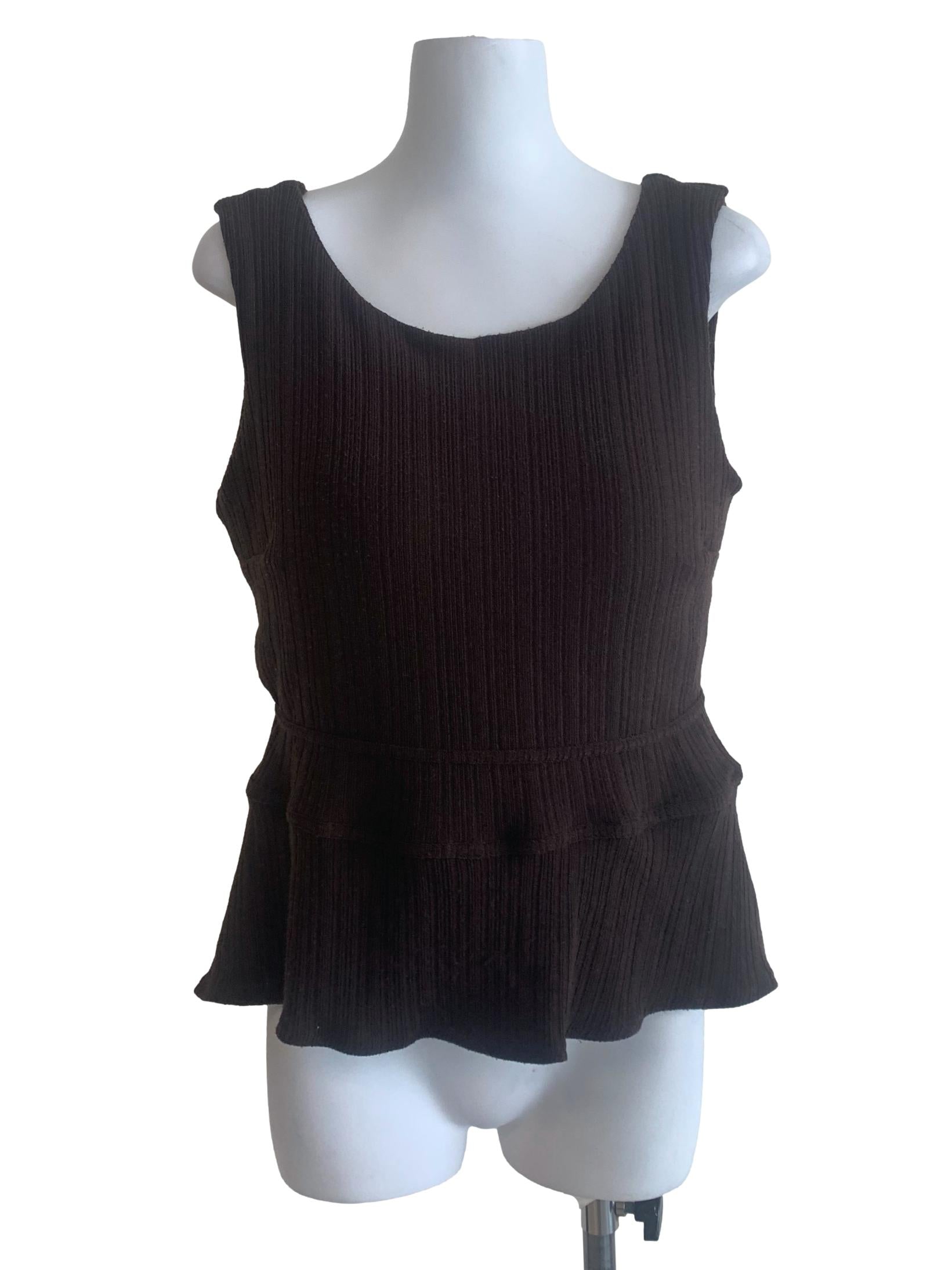 Mocha Brown Peplum Top
