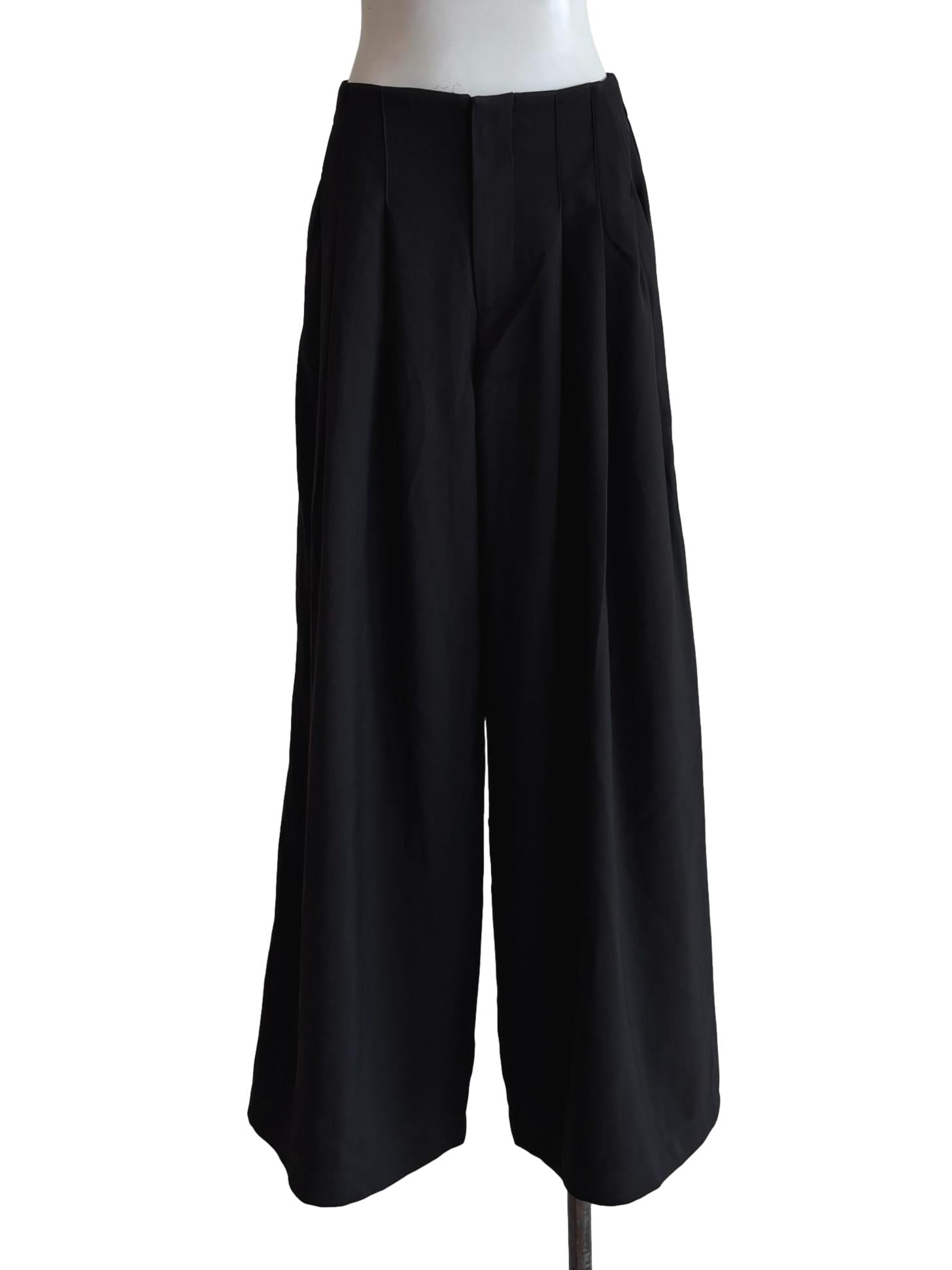 Jet Black Wide Relaxed Pants