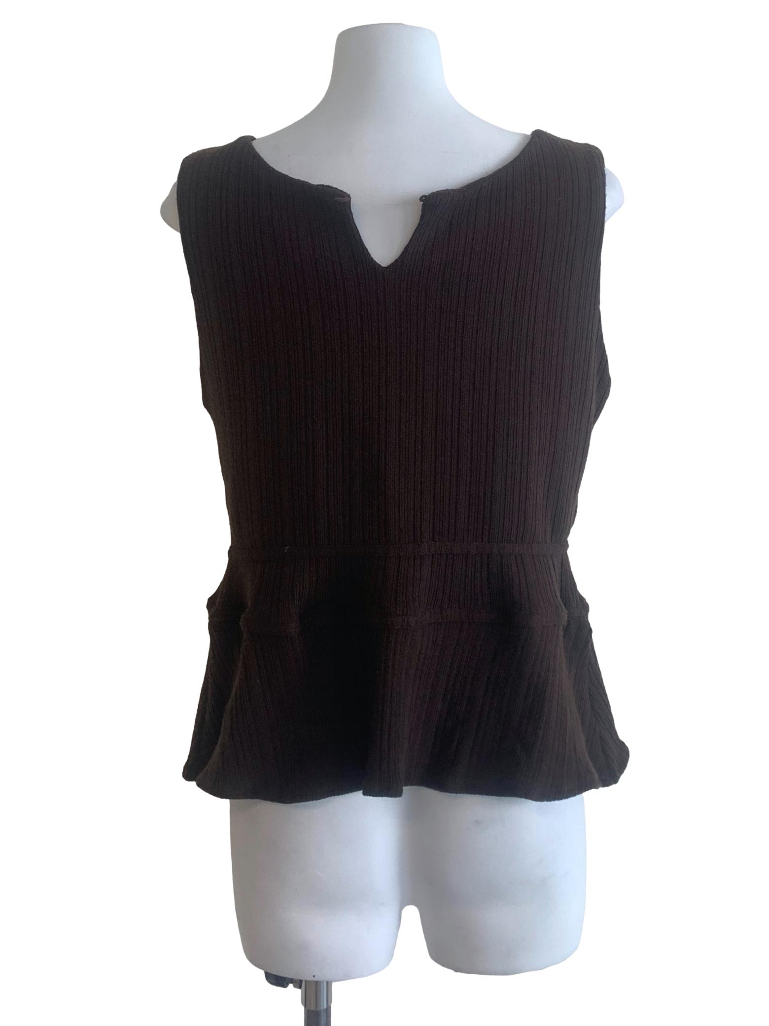Mocha Brown Peplum Top