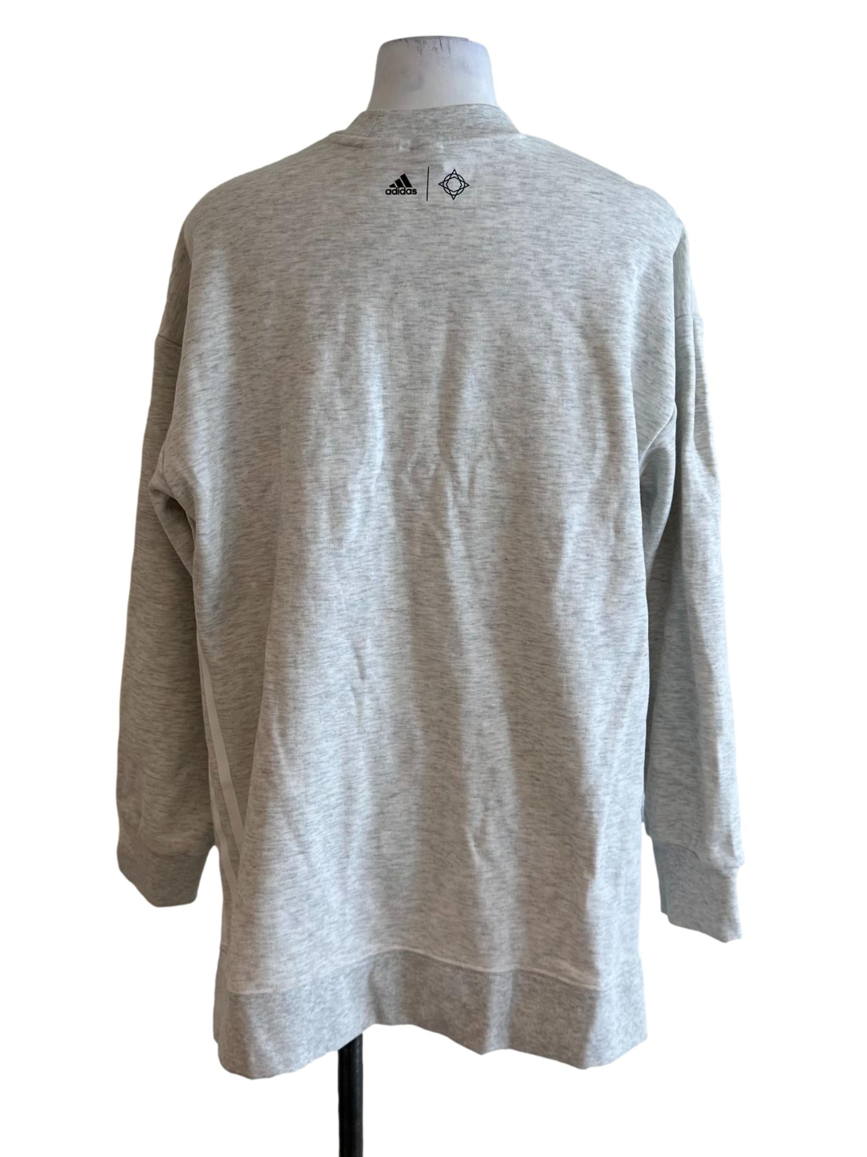 Light Grey Slit Sweatshirt Top