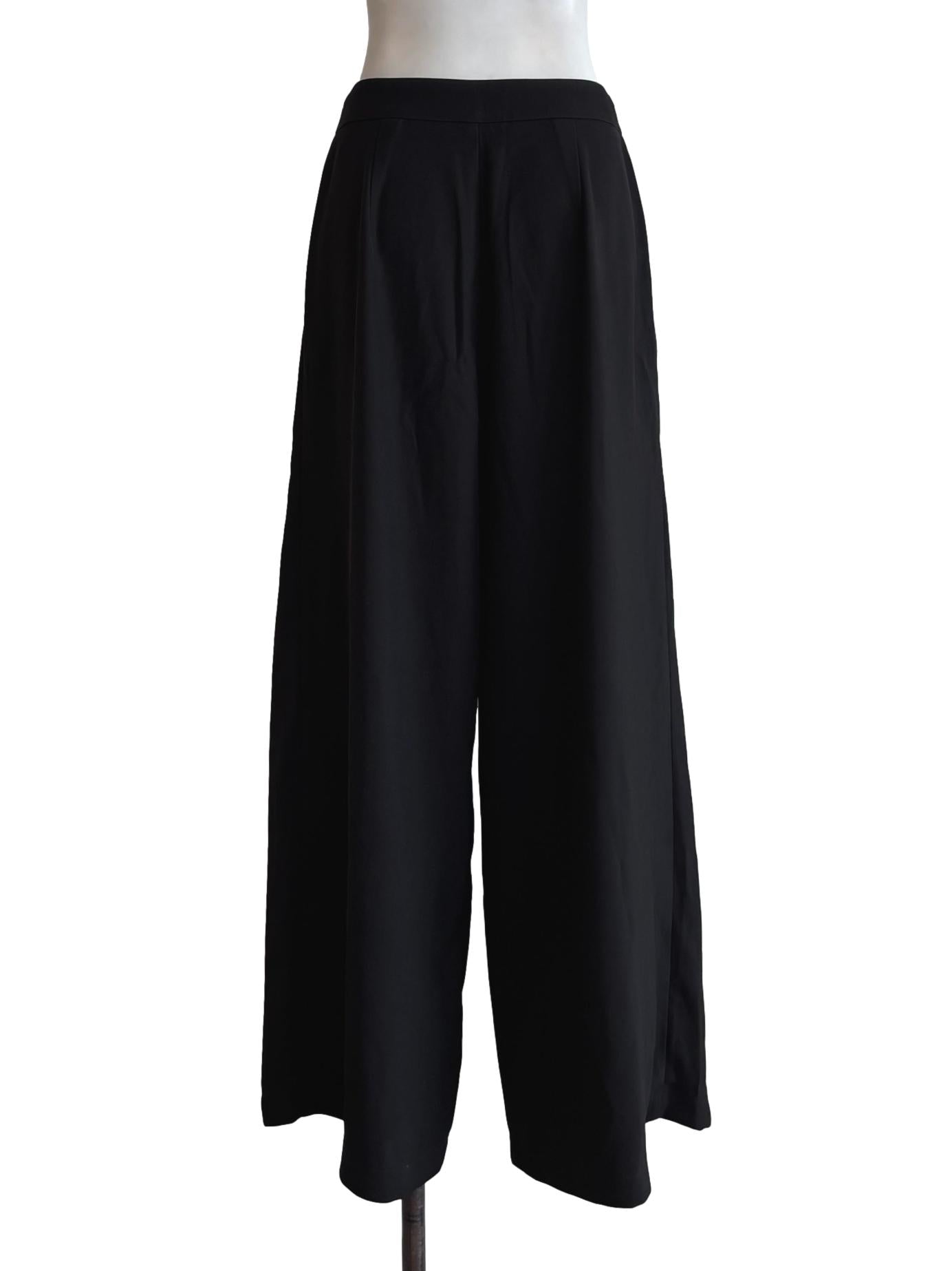 Jet Black Wide Relaxed Pants